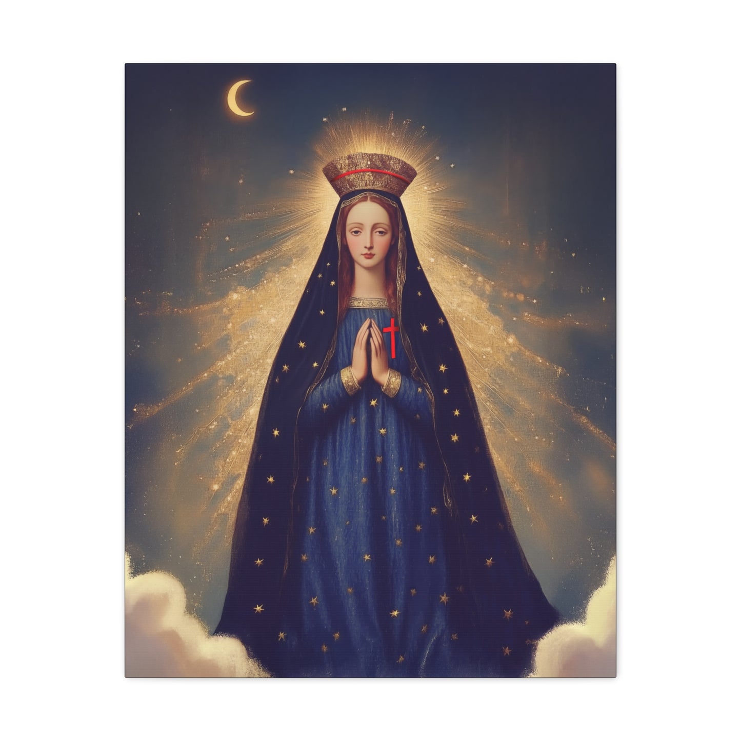 Our Lady of Pontmain - Multiple Sizes - Catholic Home art - Museum Wrapped Canvas - Sanctified Souls Print - Mother Mary Art