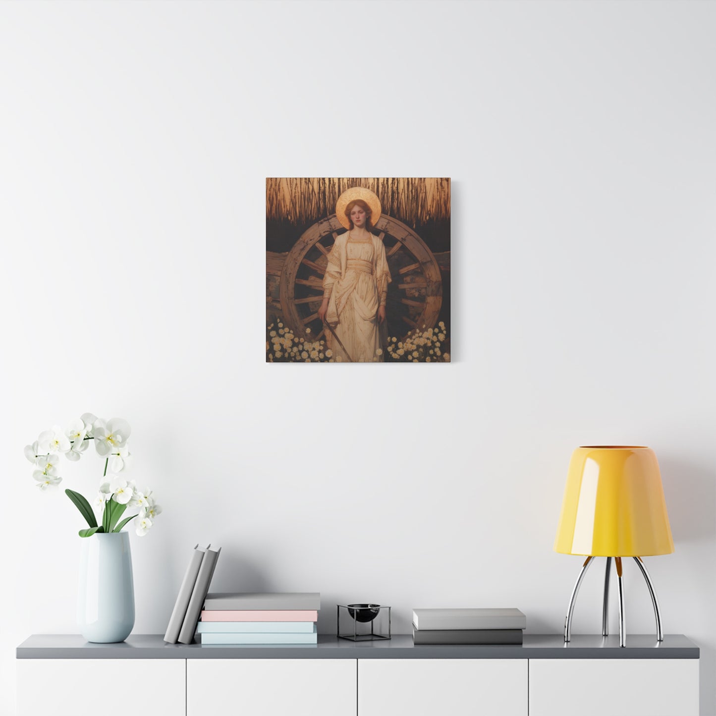 Saint Catherine of Alexandria - Museum Wrapped Canvas - Sanctified Souls Print - Religious Art for your Home - Catholic Patron Saint Art