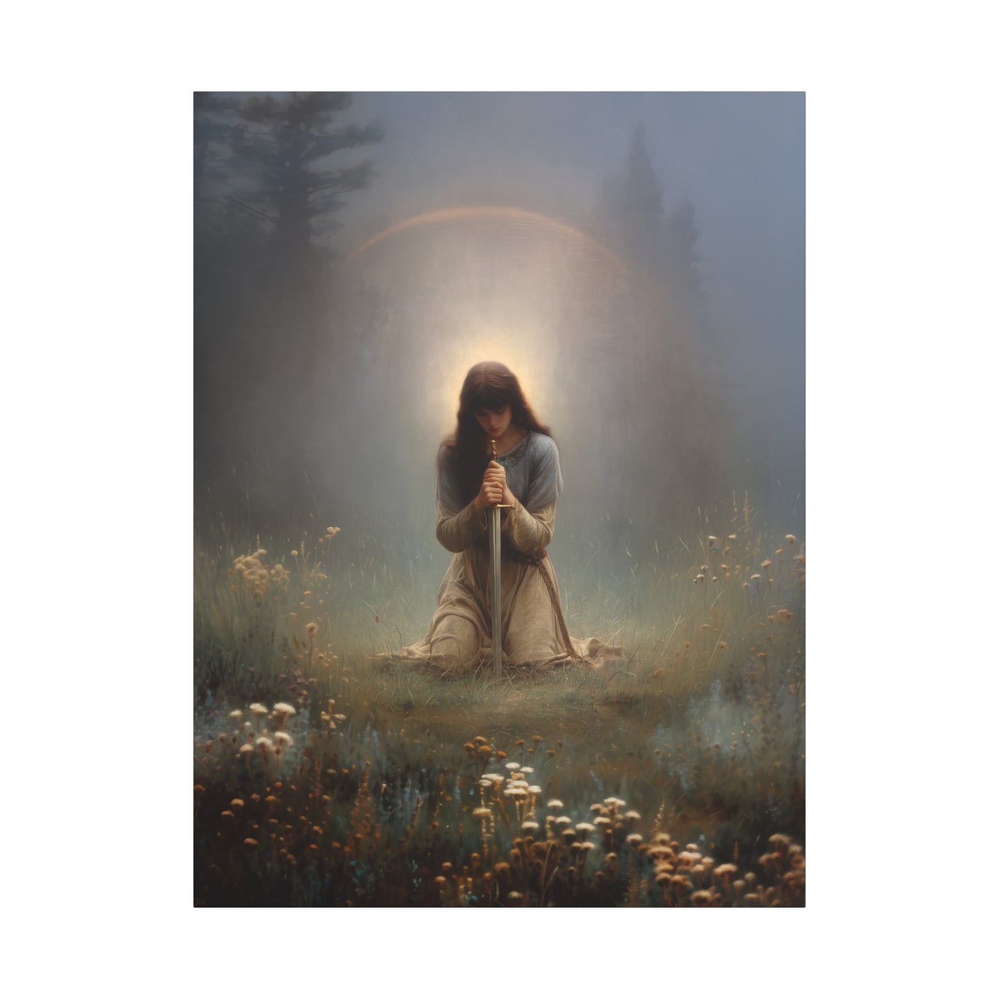 Saint Joan of Arc - Museum Wrapped Canvas - Sanctified Souls Print - Religious Art for your Home - Catholic Patron Saint Art