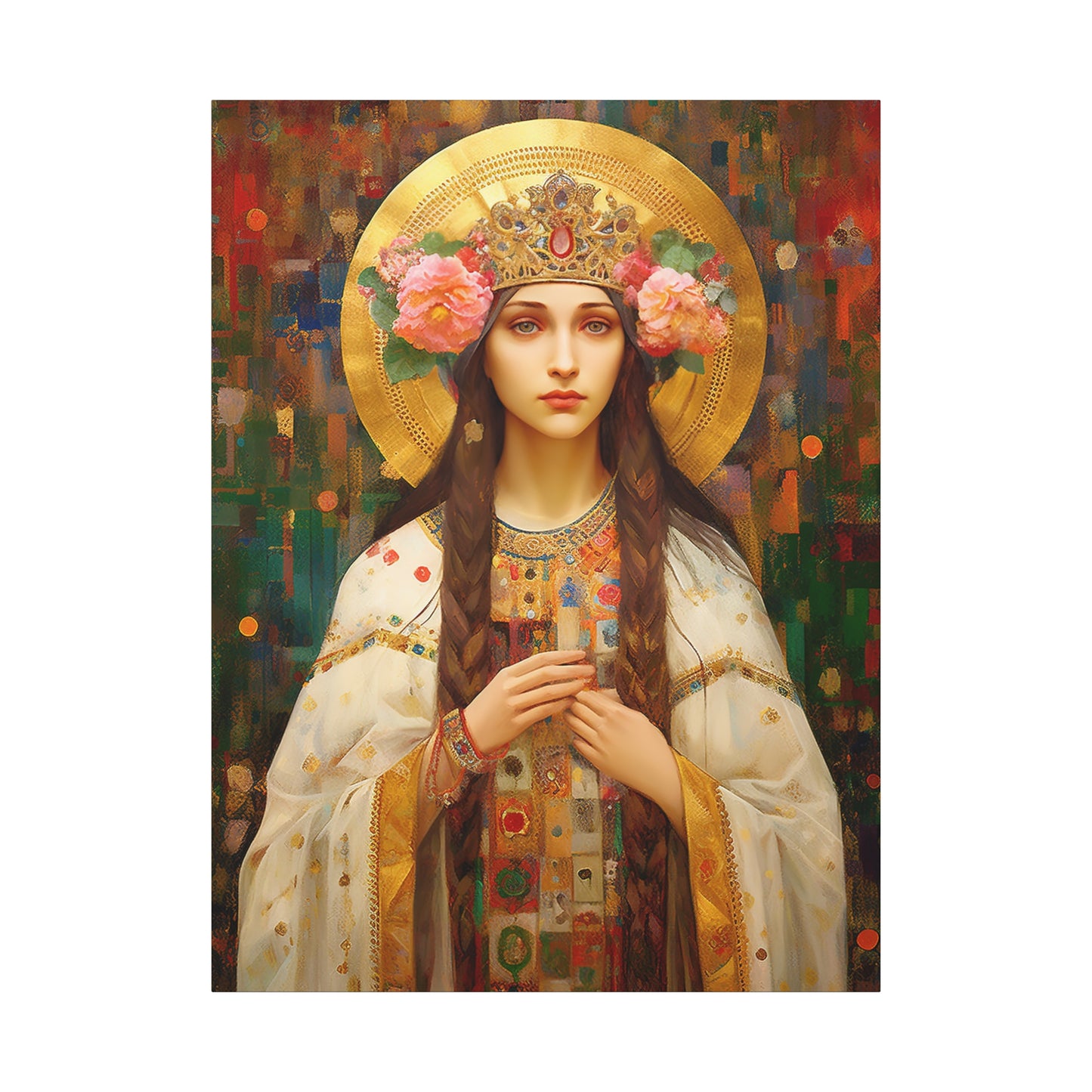 Saint Elizabeth of Hungary - Museum Wrapped Canvas - Sanctified Souls Print - Religious Art for your Home