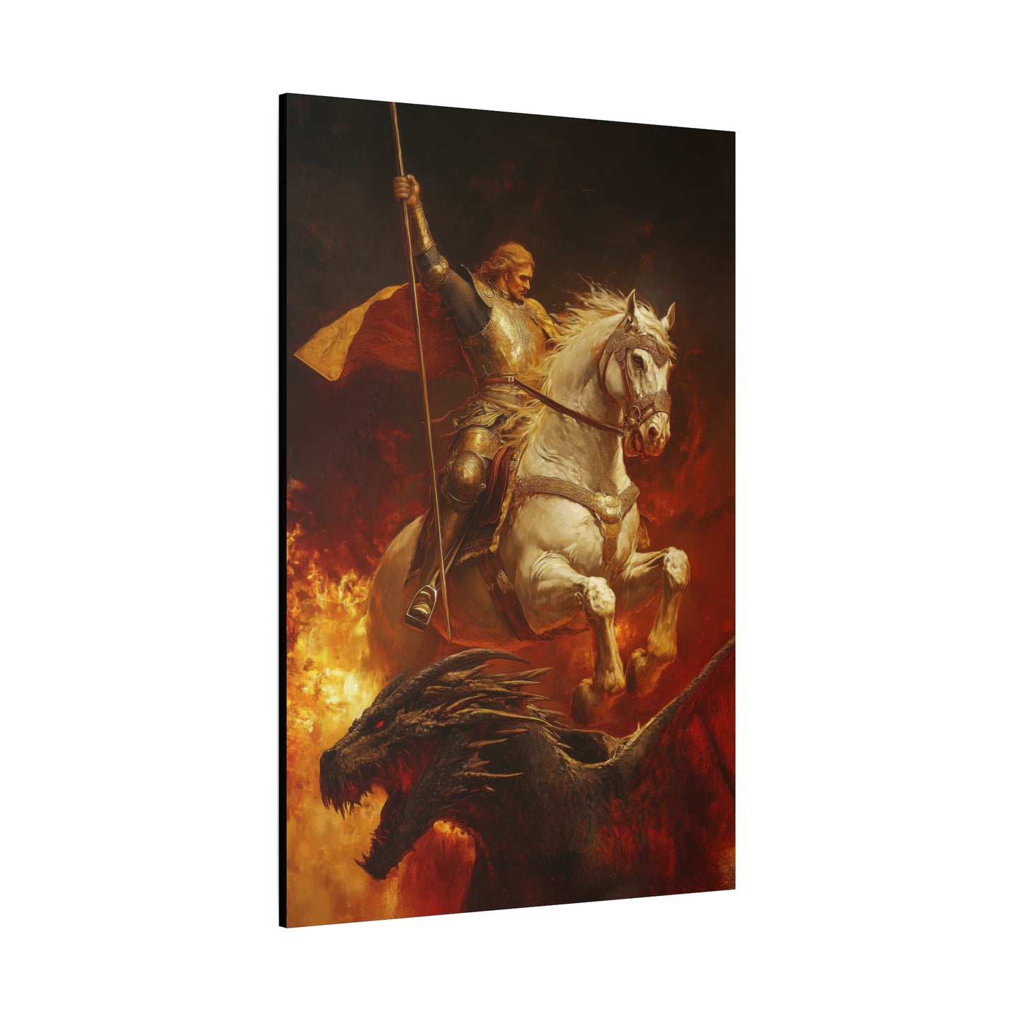 Saint George - Museum Wrapped Canvas - Sanctified Souls Print - Religious Art for your Home - Catholic Patron Saint Art