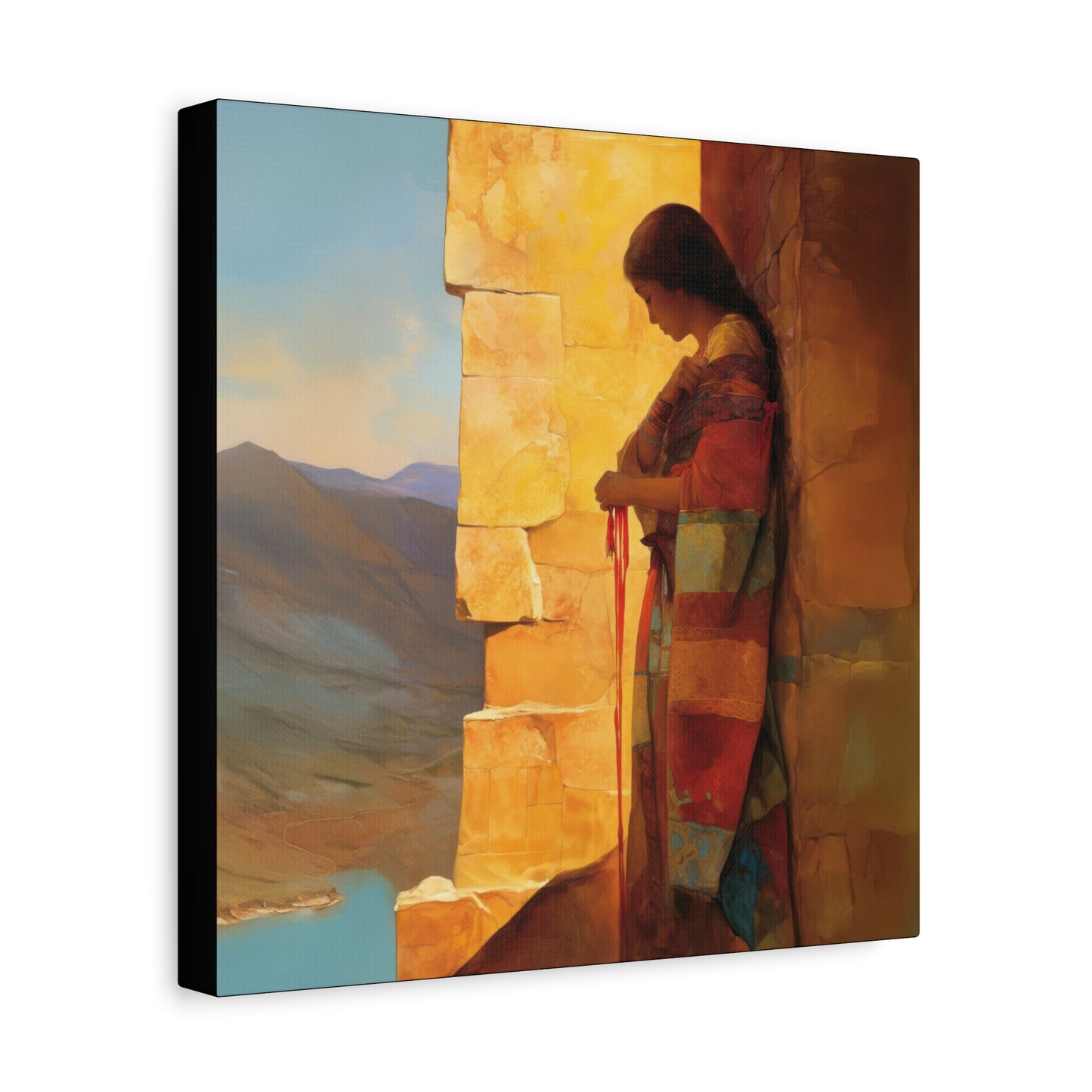 A Thread Through the Line of Christ - Rahab Museum Wrapped Canvas - Sanctified Souls Print -Based on Klimt's The Kiss