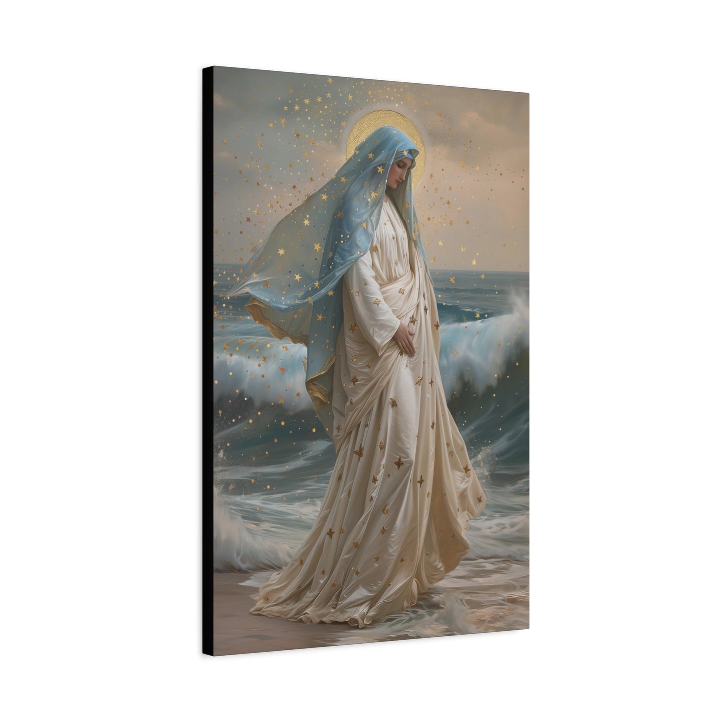 Ocean's Embrace - Devotion to Our Lady - Musseum Wrapped Canvas - Sanctified Souls - Religious Art for your Home - Our Lady Star of the Sea