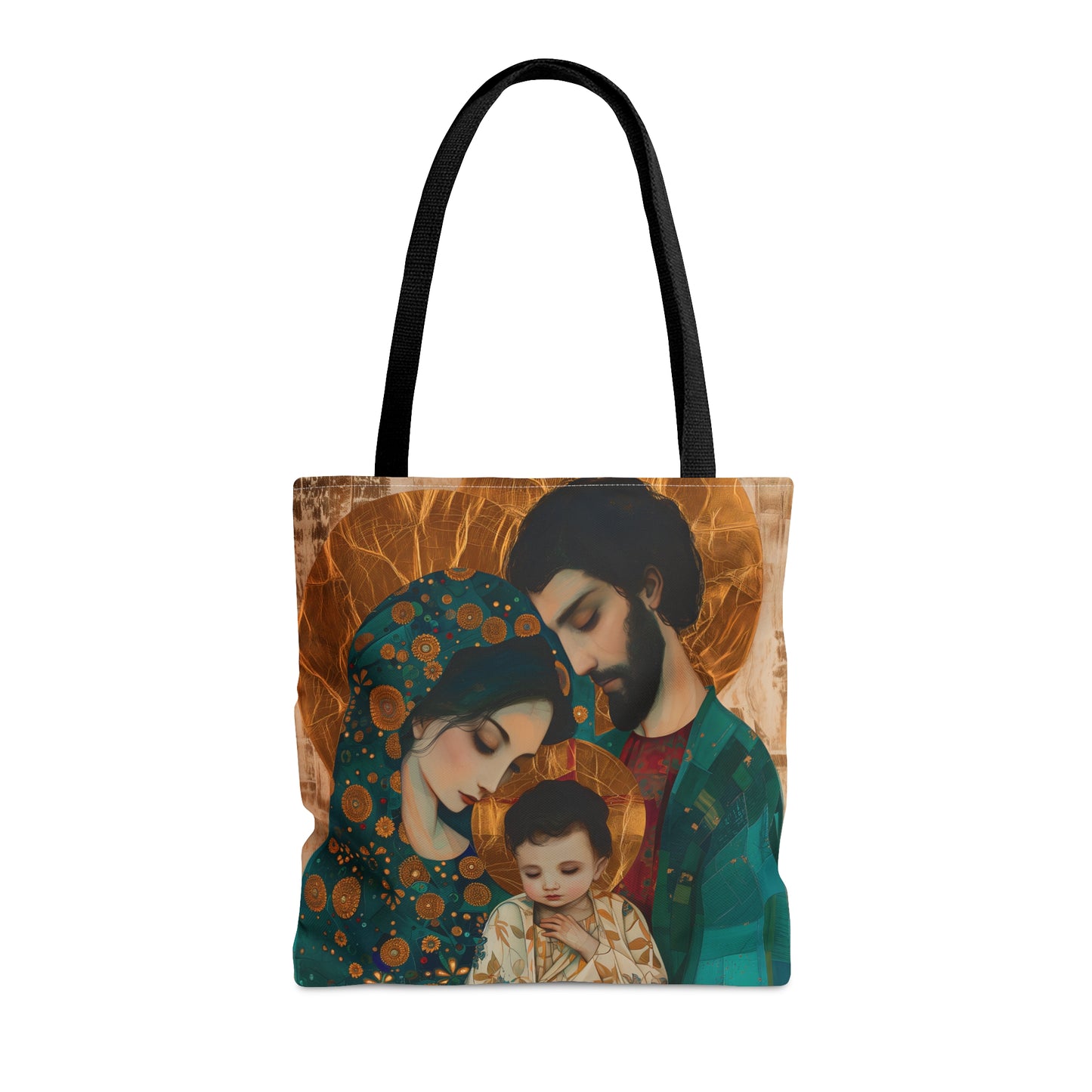 Sacred Love - Mary, Joseph, and the Infant Jesus Tote Bag - Large Medium Small Faith Art Bag - Holy Family Art purse - Double Sided