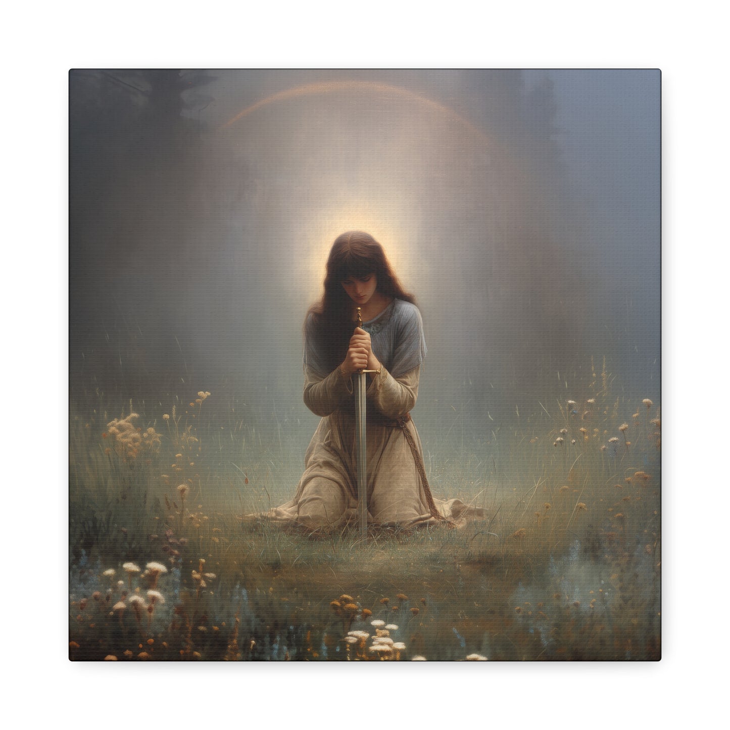Saint Joan of Arc - Museum Wrapped Canvas - Sanctified Souls Print - Religious Art for your Home - Catholic Patron Saint Art