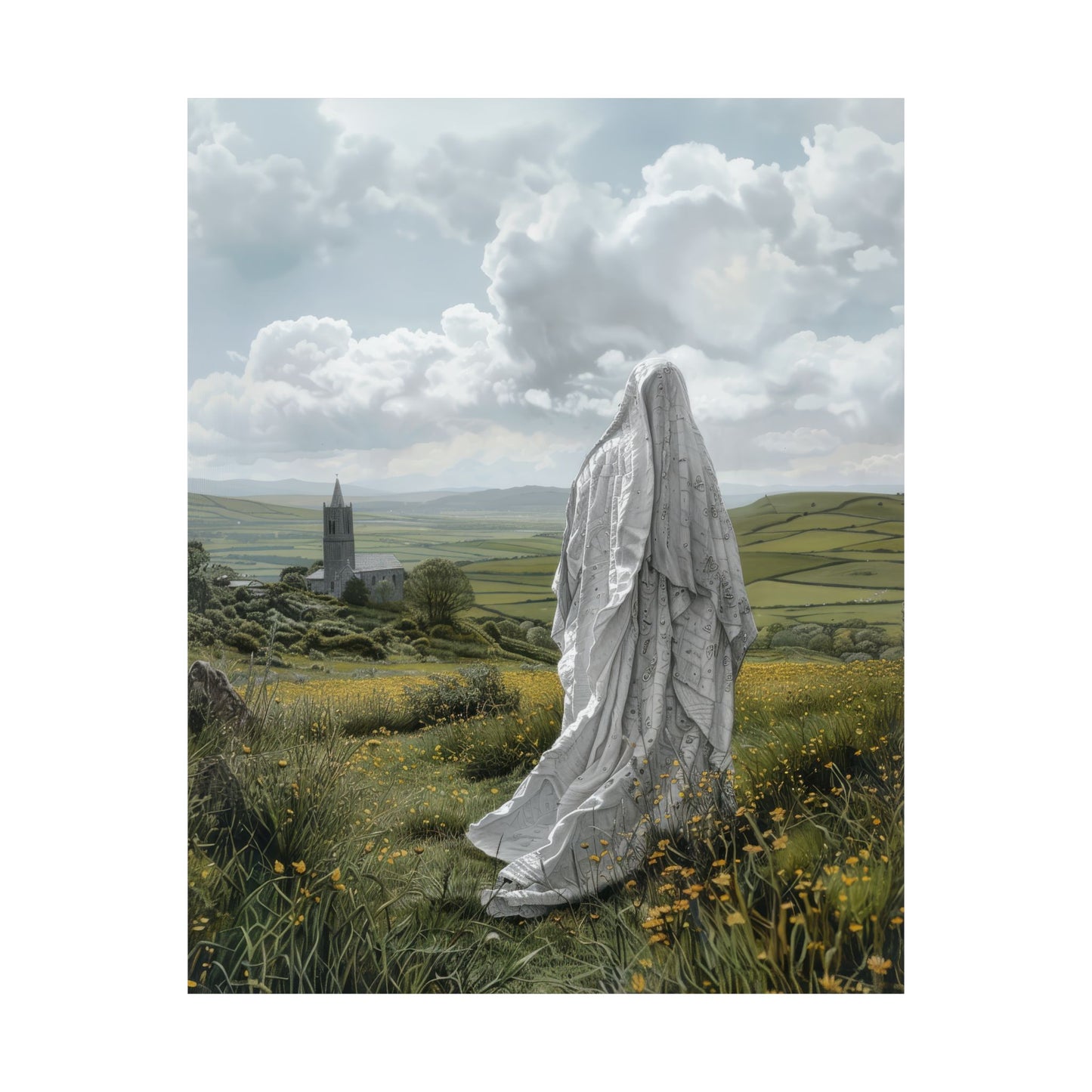 Saint Ælfthryth of Crowland / Saint Alfreda - Sanctified Souls Print - Multiple Sizes - Premium Posters - Catholic Art - Christian painting
