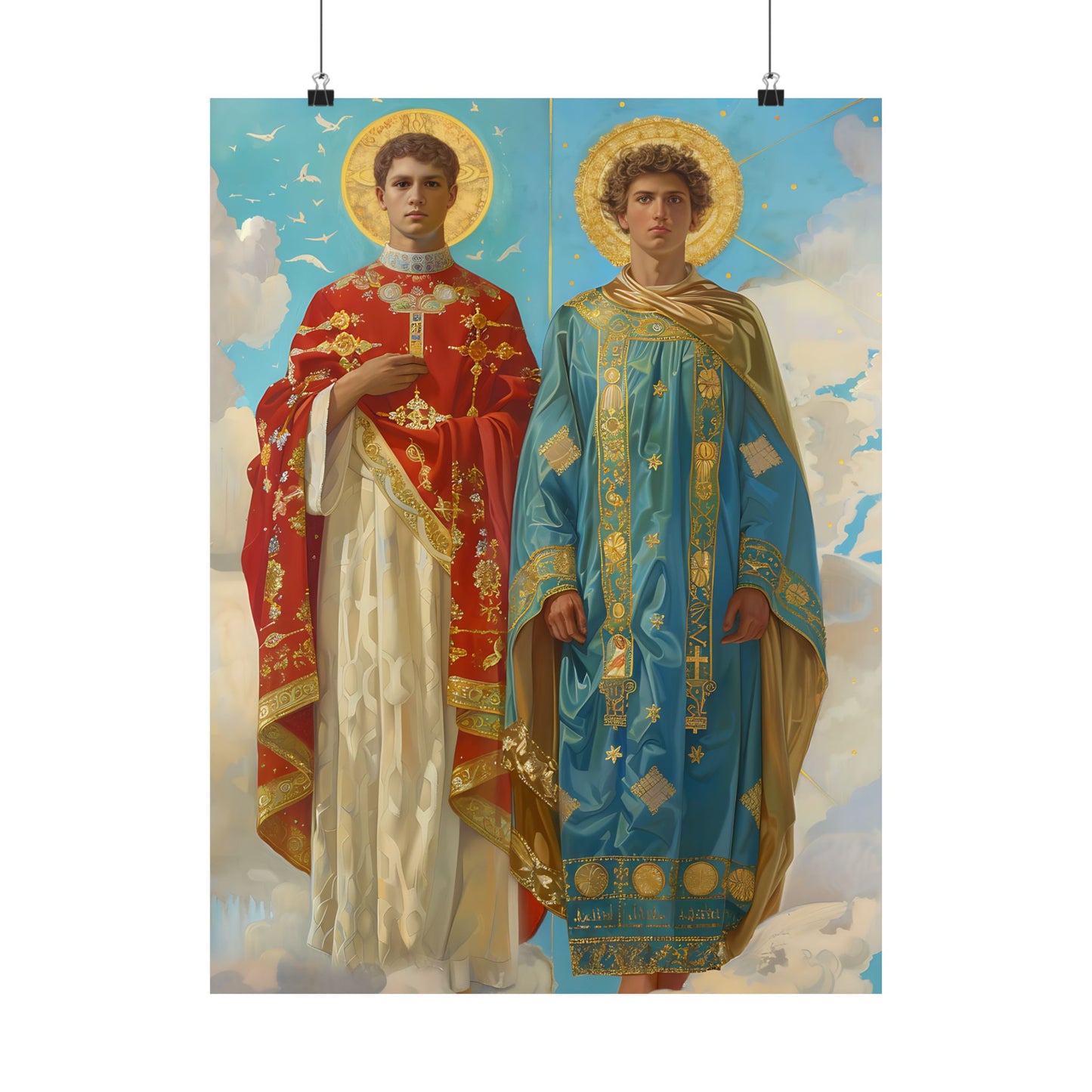 Saints Faustinus and Jovita - Sanctified Souls Print - Multiple Sizes - Premium Matte Vertical Posters - Catholic Art for the home
