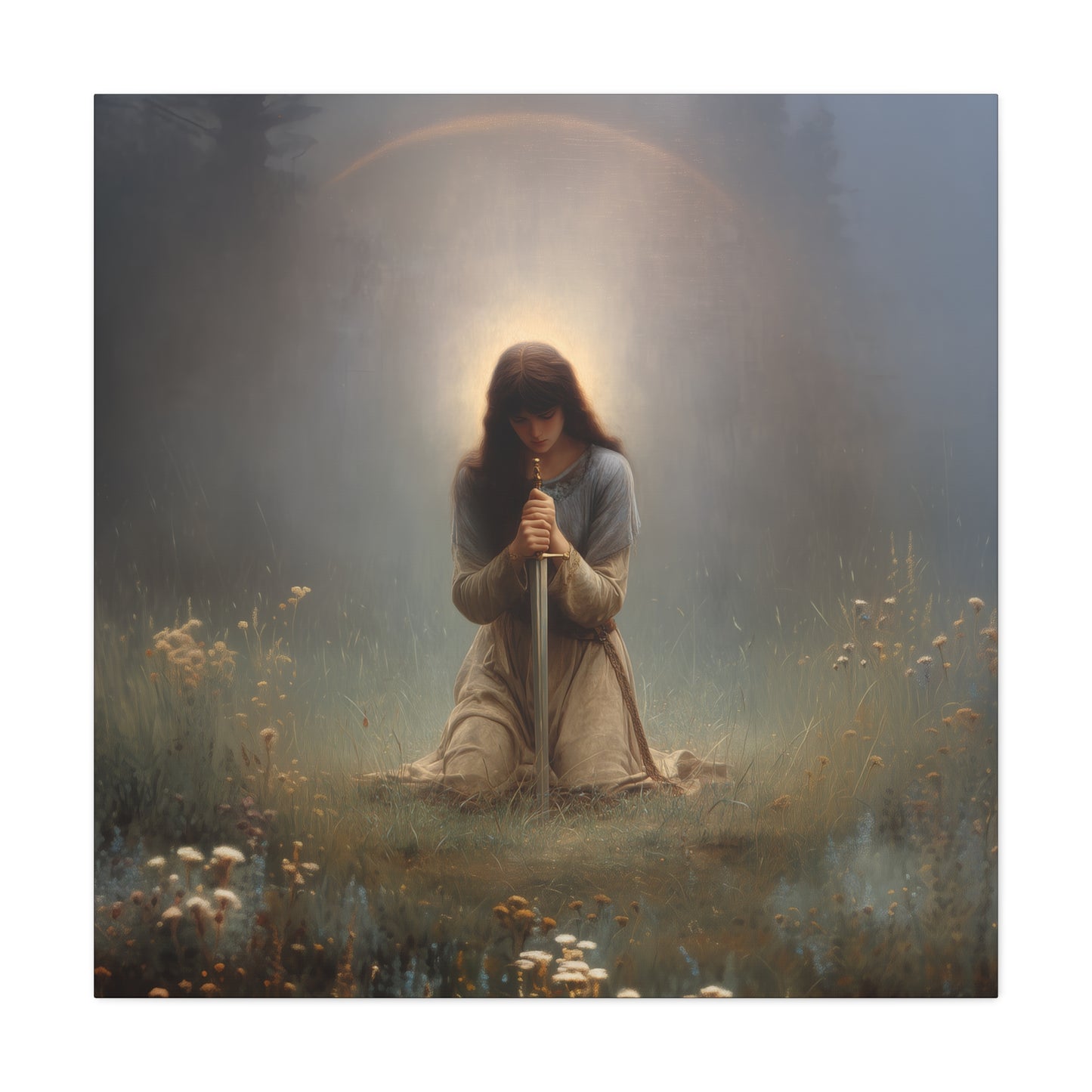 Saint Joan of Arc - Museum Wrapped Canvas - Sanctified Souls Print - Religious Art for your Home - Catholic Patron Saint Art