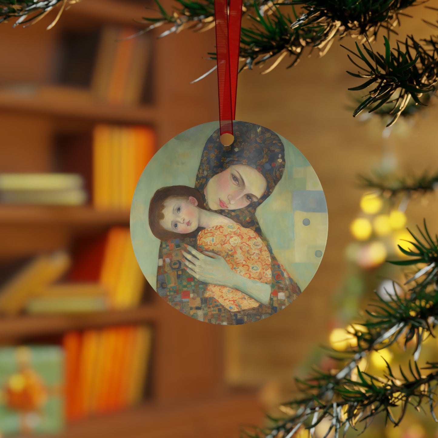 Cherished Blessing - Mary with Her Son - Catholic Christmas Gift - Metal Ornament - Religious Holiday Christmas Ornament