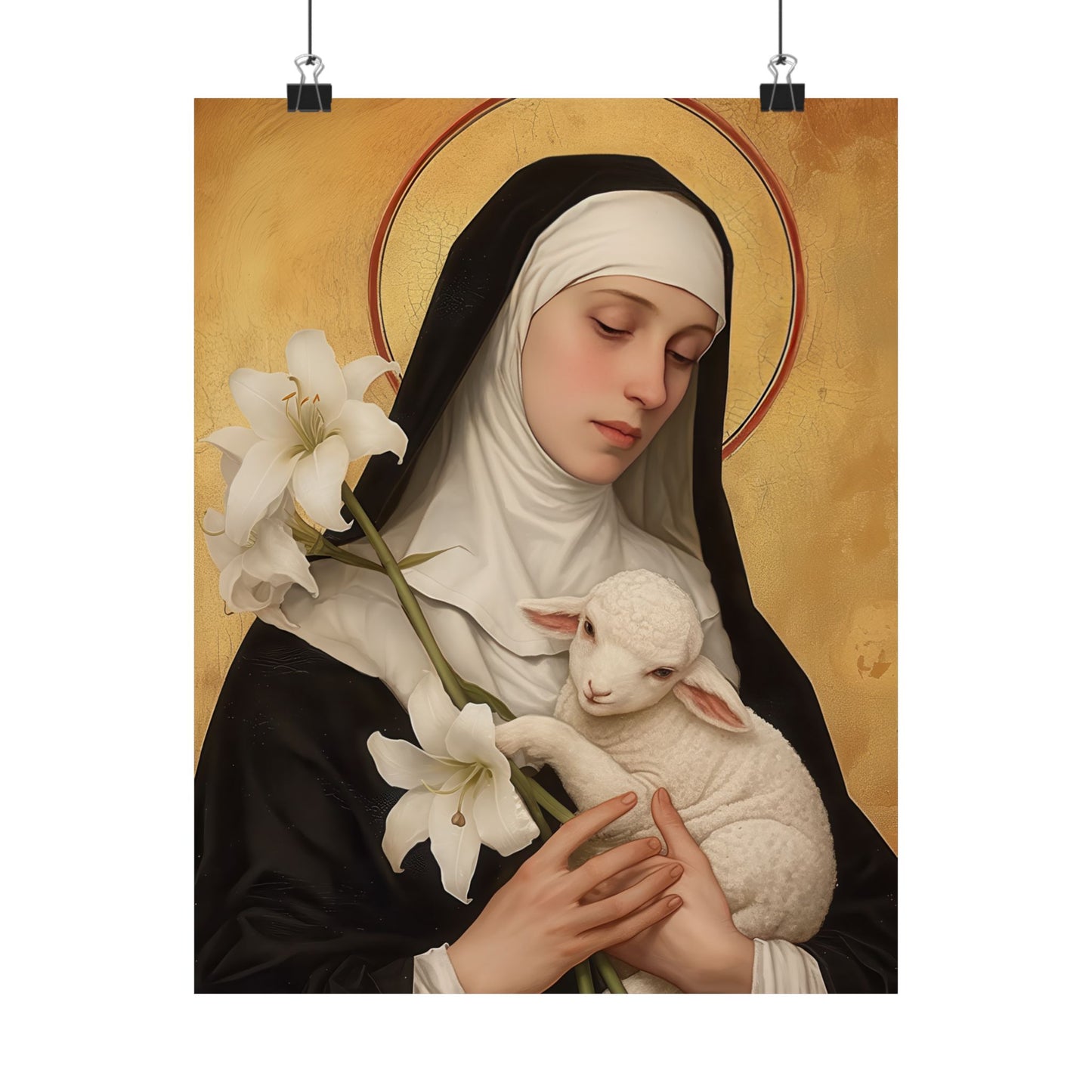 Saint Agnes of Montepulciano Poster Print - Sanctified Souls Print - Multiple Sizes - Premium Posters - Catholic Art for your home