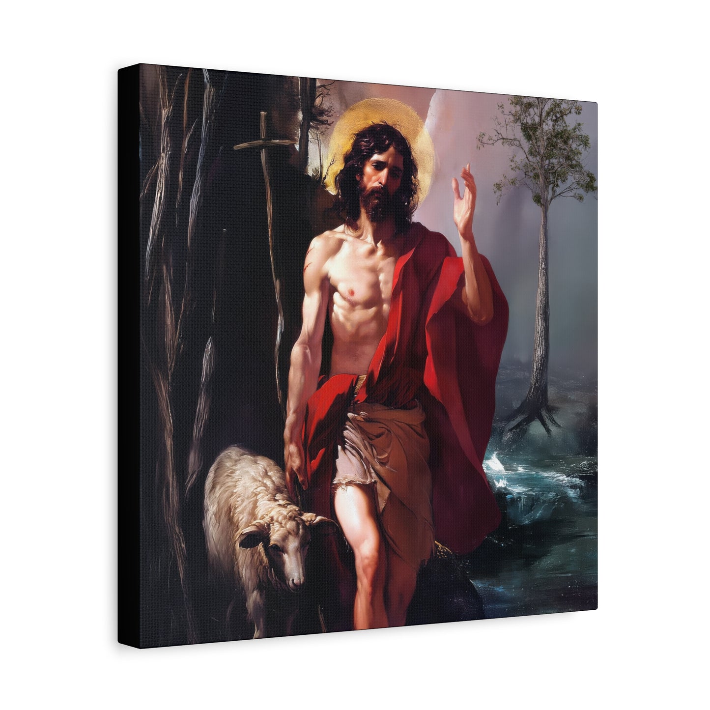 Saint John the Baptist - Museum Wrapped Canvas - Sanctified Souls Print - Religious Art for your Home - Catholic Patron Saint Art