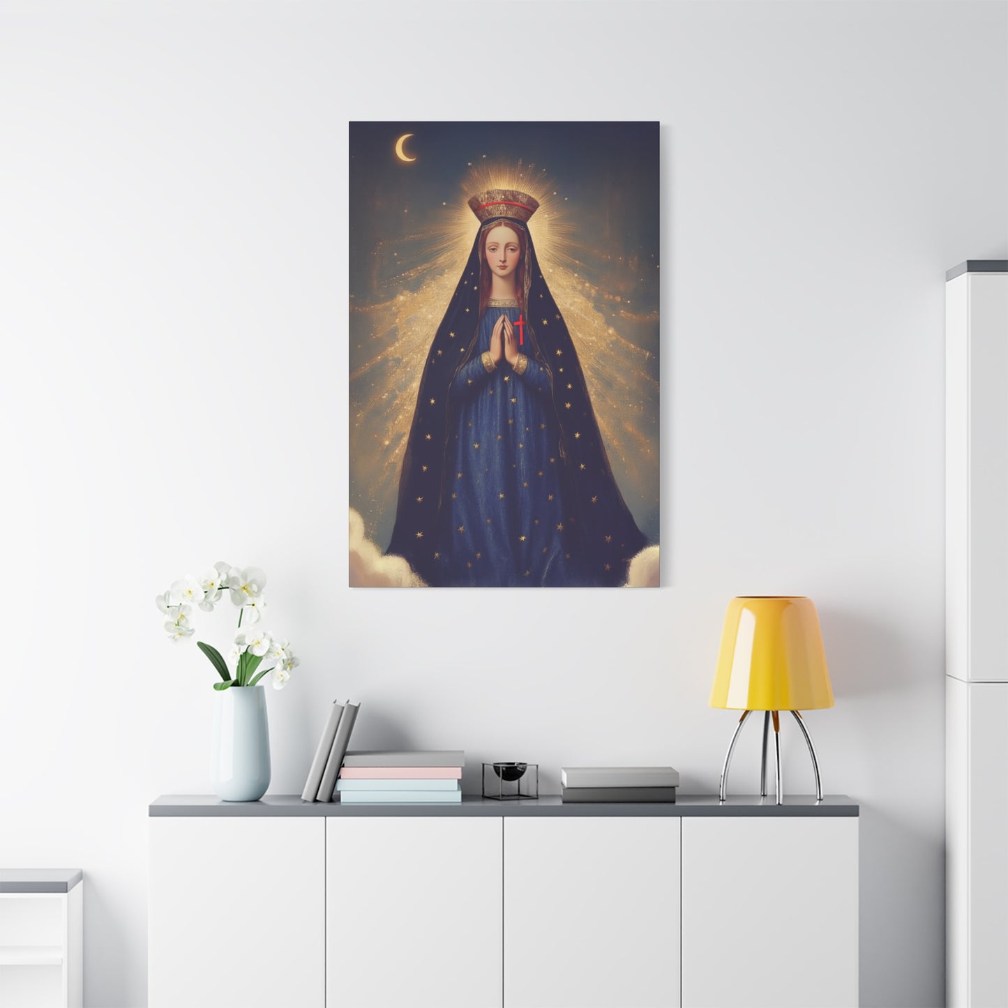 Our Lady of Pontmain - Multiple Sizes - Catholic Home art - Museum Wrapped Canvas - Sanctified Souls Print - Mother Mary Art