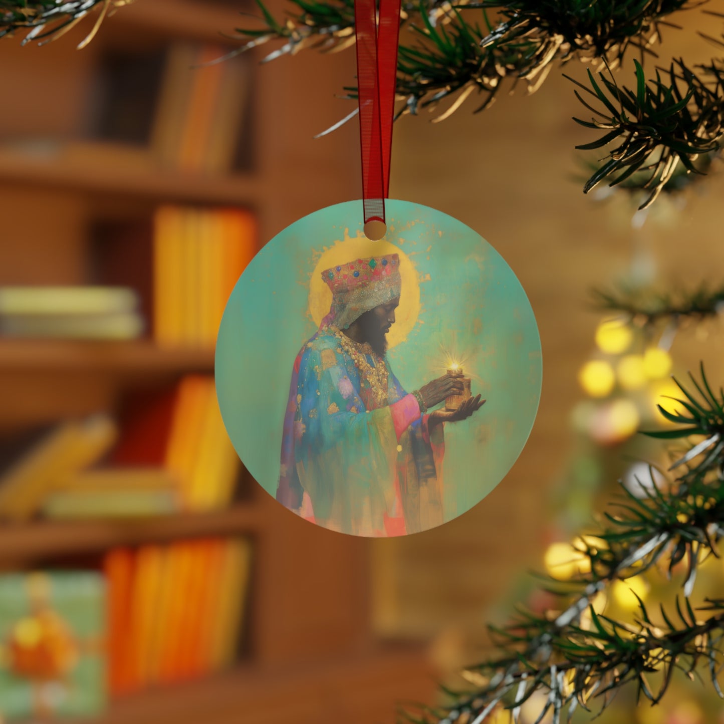 Balthazar and the Gift of Foretold Sorrow - 3 Wise Men Metal Ornament - Religious Holiday Christmas Ornament and Keepsake - Prayer Ornament