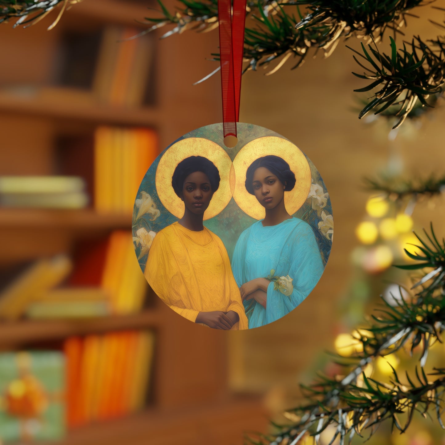 Saint Perpetua and Saint Felicity Metal Ornament - Religious Holiday Christmas Ornament and Keepsake - Prayer Ornament