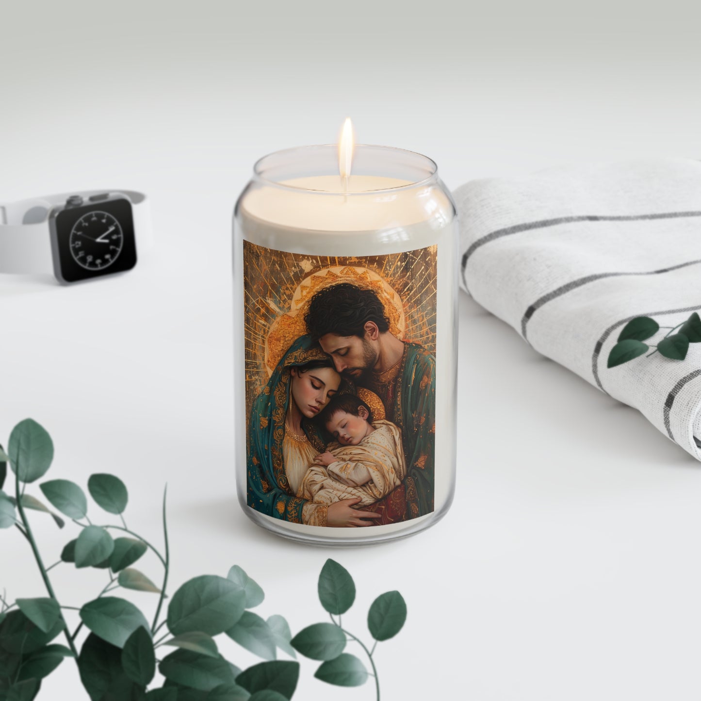 Divine Harmony - The Holy Family Candle - Scented Prayer Candle, 13.75oz - Religious Prayer Candle - Catholic Art - Jesus, Mary, Joseph