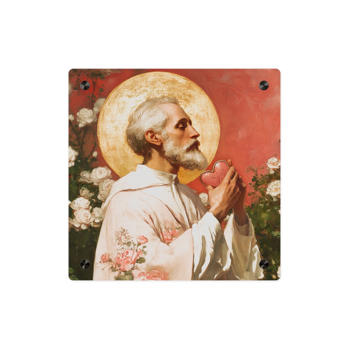 Saint Valentine Wall Art Panel - Ready to Hang Acrylic Print - Catholic Saint Art - Patron Saint Print - Catholic Saint Wall Art