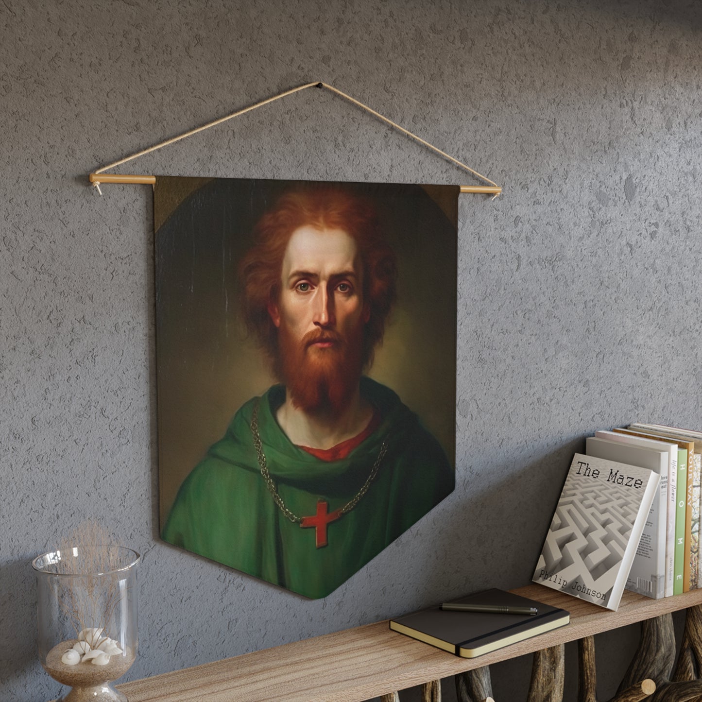 Saint Alexius of Rome Banner / Wall Hanging / Pennant - Prayer room - Catholic Art - Saint Art - Large Saint Print - 18" x 21"