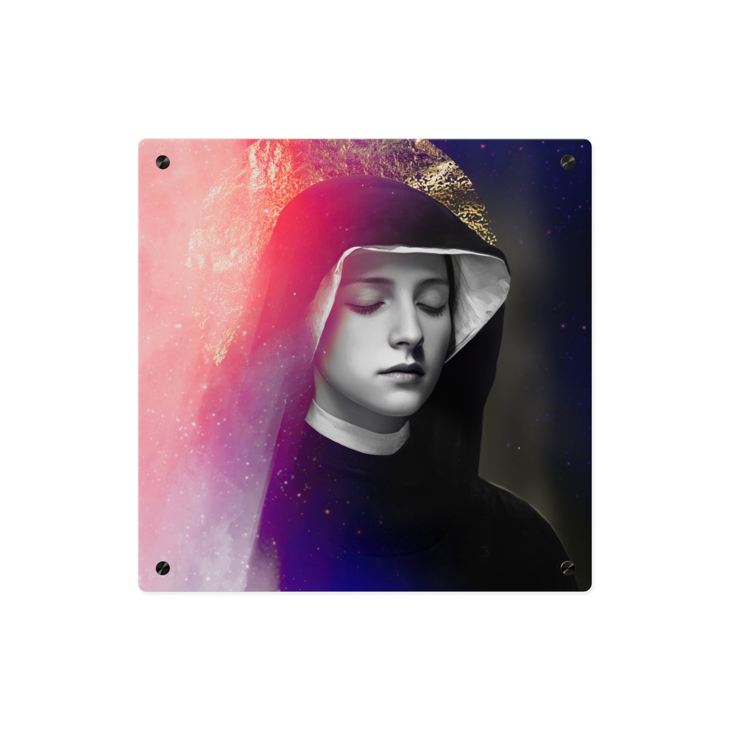 Saint Faustina Kowalska Wall Art Panel - Ready to Hang Acrylic Print - Catholic Saint Art - Patron Saint Print - No Frame needed