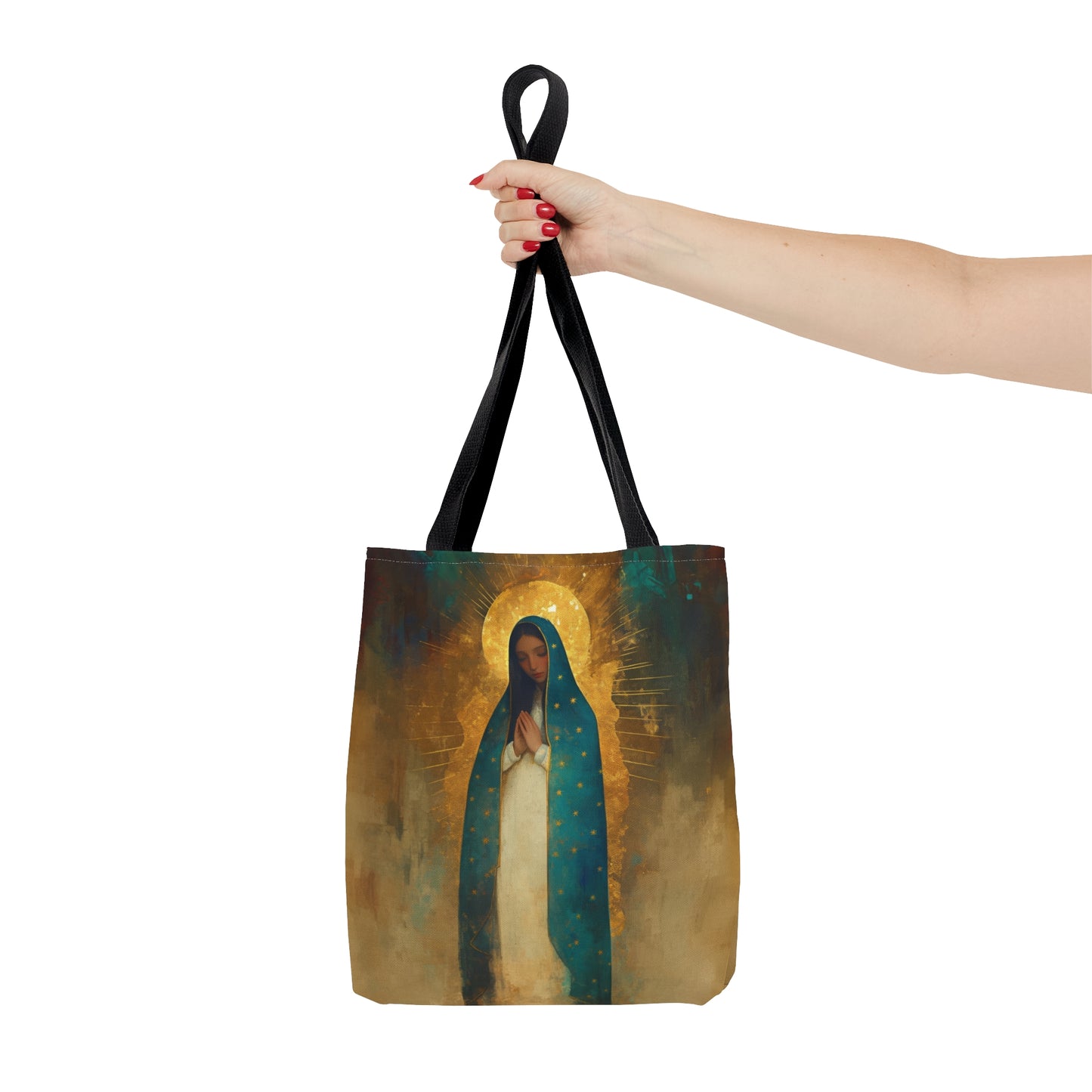 Flower of the new World - Our Lady of Guadalupe Tote Bag - Large Medium Small Faith Art Bag - Catholic Faith Purse - Double Sided