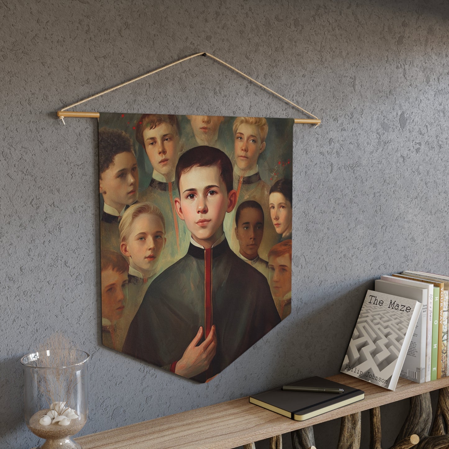 Saint John Berchmans Wall Banner / Wall Hanging - Unique Religious Art for your home - Prayer room - Catholic Home Art - 18" x 21"