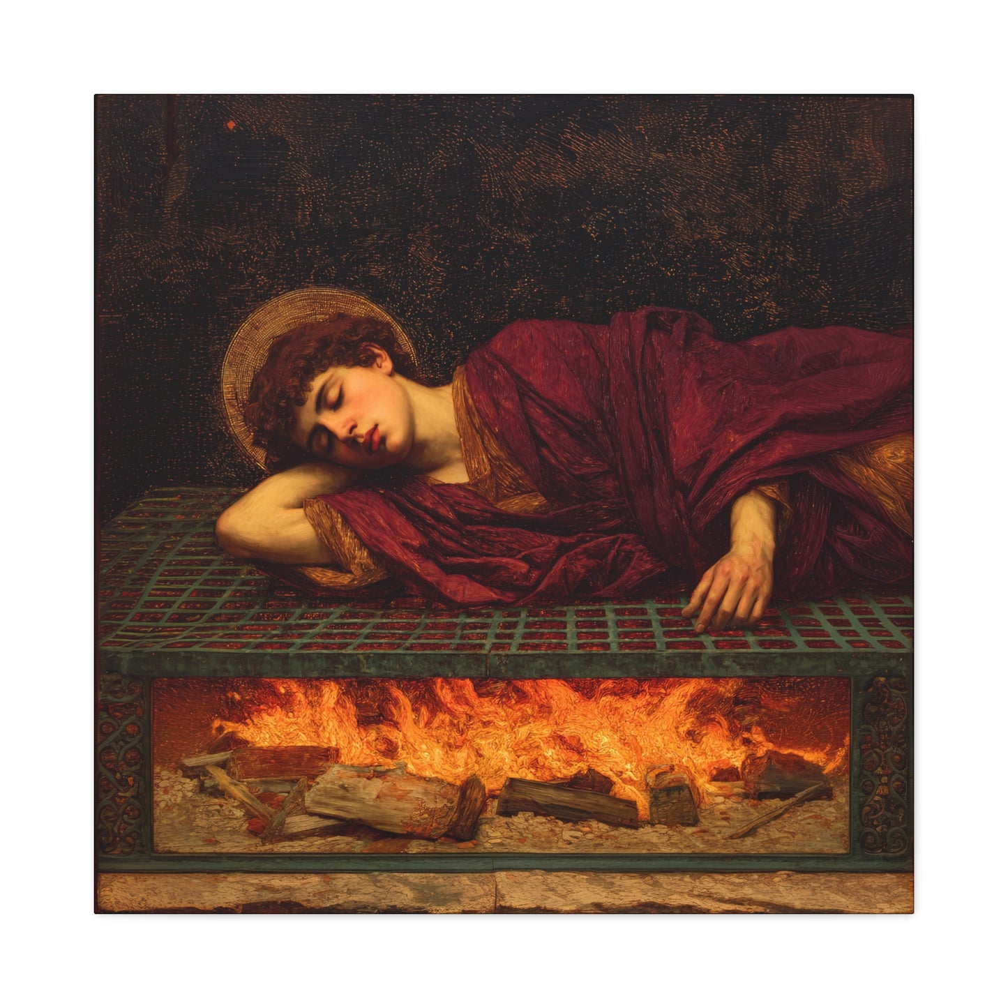 Saint Lawrence - Museum Wrapped Canvas - Sanctified Souls Print - Religious Art for your Home - Catholic Patron Saint Art