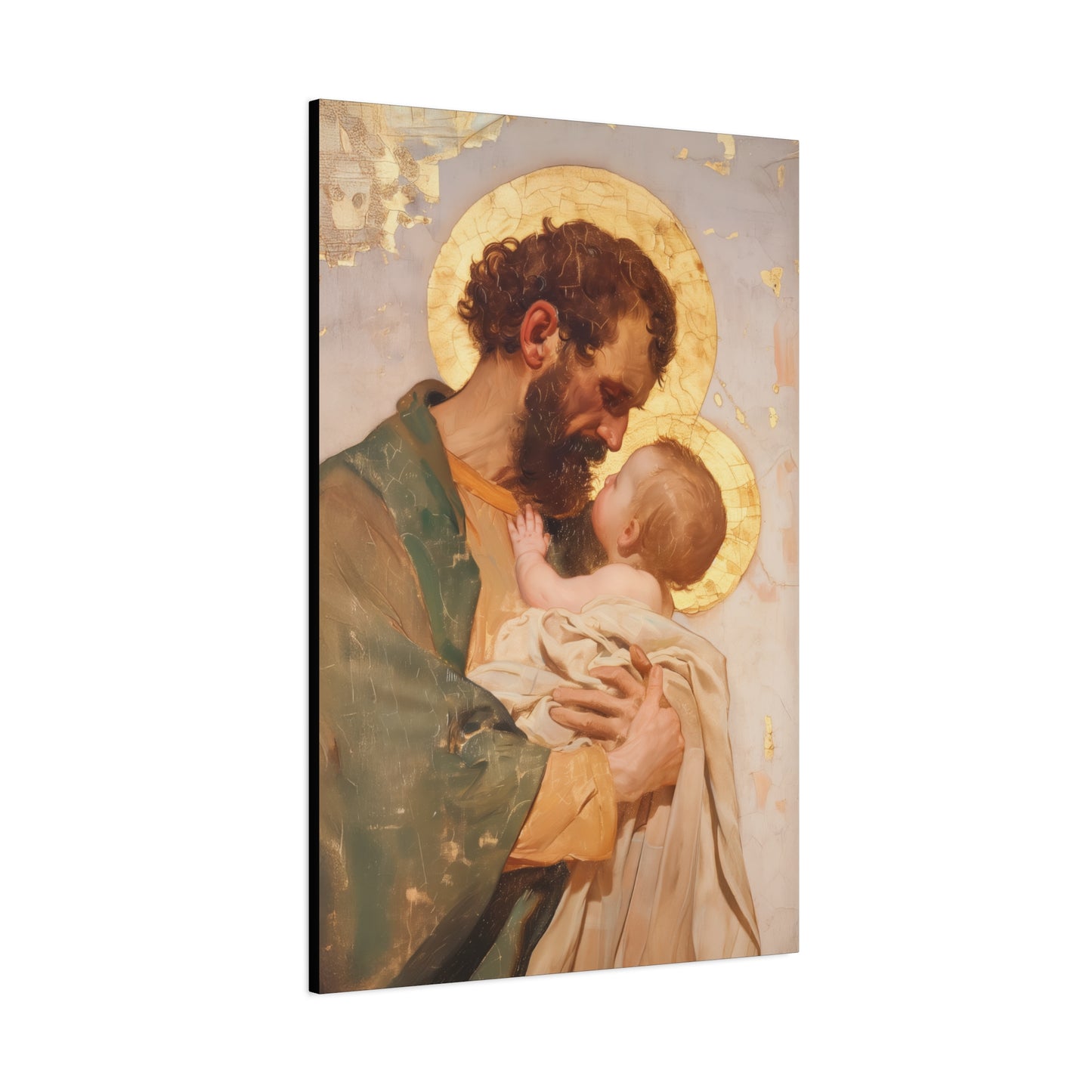 Saint Joseph, Pillar of the Holy Family - Museum Wrapped Canvas - Print - Religious Art for your Home - Christian print - Prayer Room