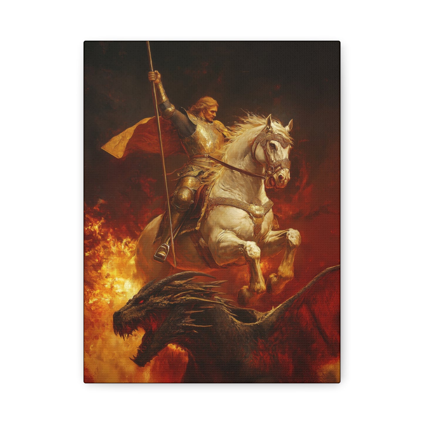 Saint George - Museum Wrapped Canvas - Sanctified Souls Print - Religious Art for your Home - Catholic Patron Saint Art