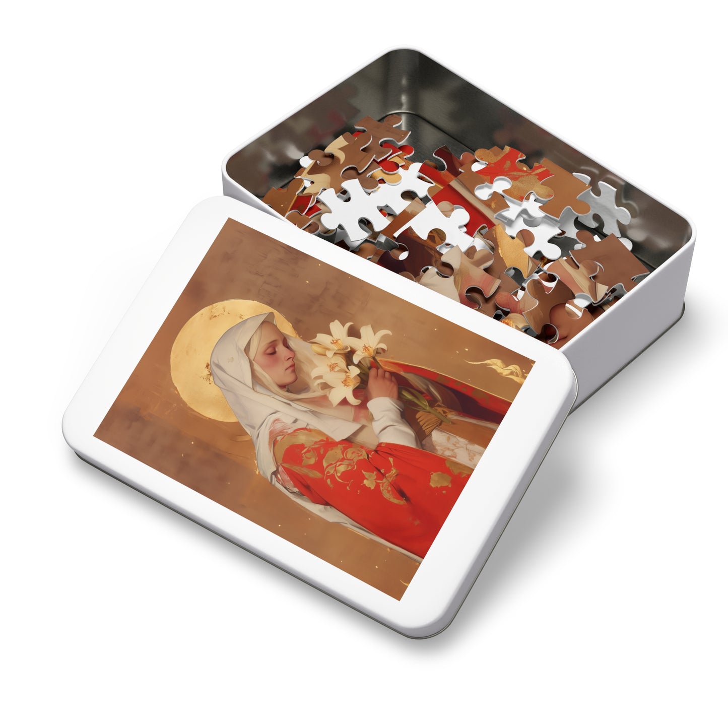 Saint Faith of Agen - Puzzle & Keepsake Tin - Religious Jigsaw Puzzle (30, 110, 252, 500,1000-Piece)