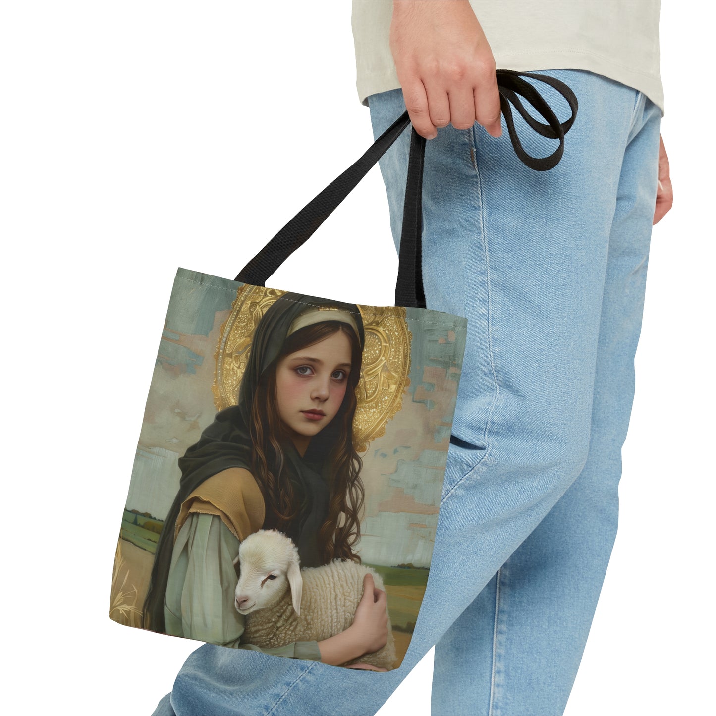 Saint Belina Tote Bag - Purse - Three sizes - Large Medium Small Faith Art Bag - Catholic faith inspired carry-all purse - Double Sided Bag