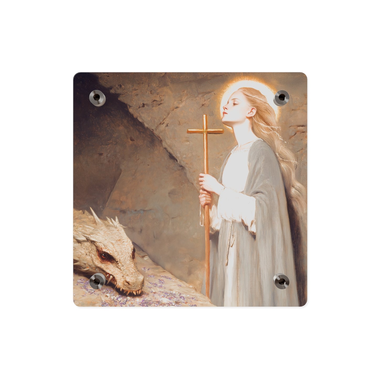 Saint Margaret of Antioch Wall Art Panel - Ready to Hang Acrylic Print - Catholic Saint Art - Patron Saint Print - No Frame needed