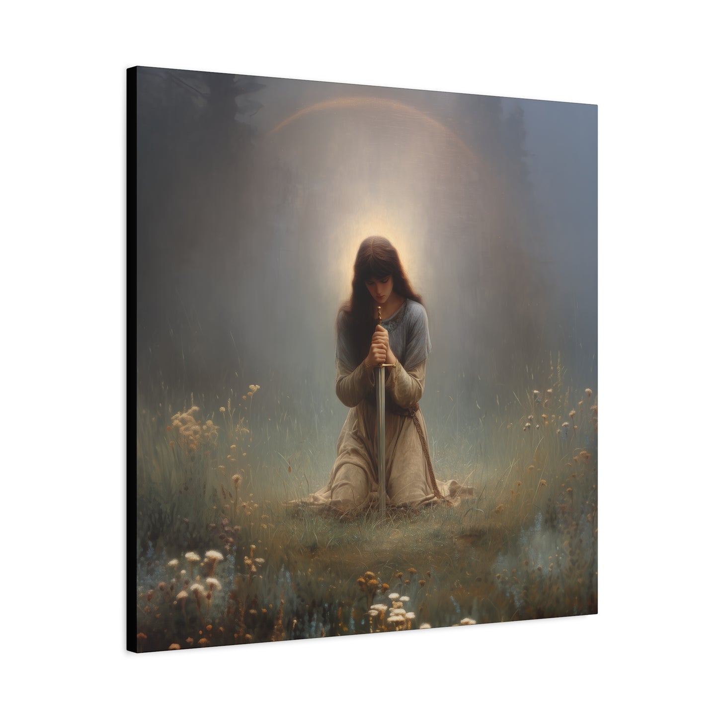 Saint Joan of Arc - Museum Wrapped Canvas - Sanctified Souls Print - Religious Art for your Home - Catholic Patron Saint Art