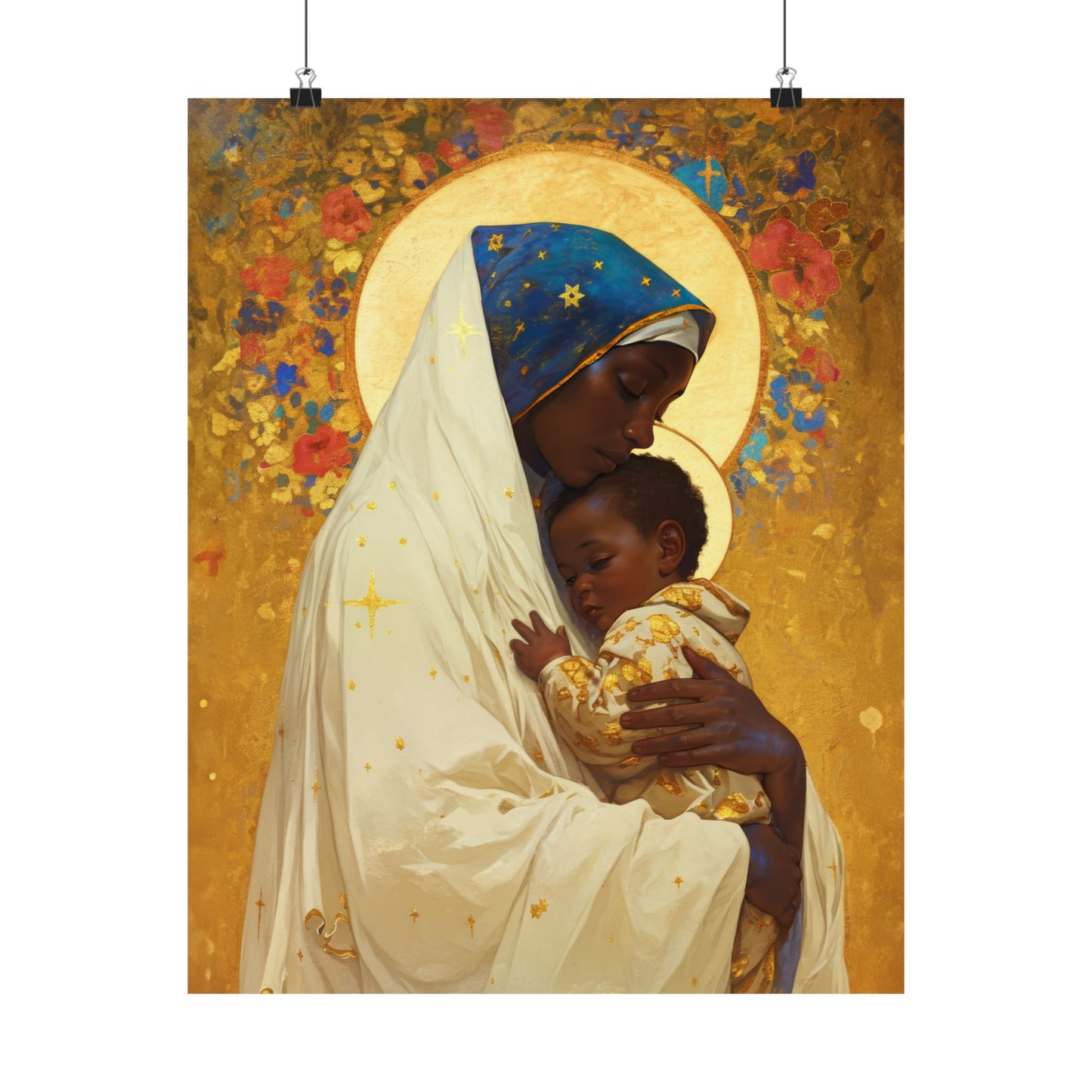 Queen of Peace and Love- Our Lady of Kibeho's Message - Sanctified Souls Print - Multiple Sizes - Premium Posters - Catholic Art - Christian