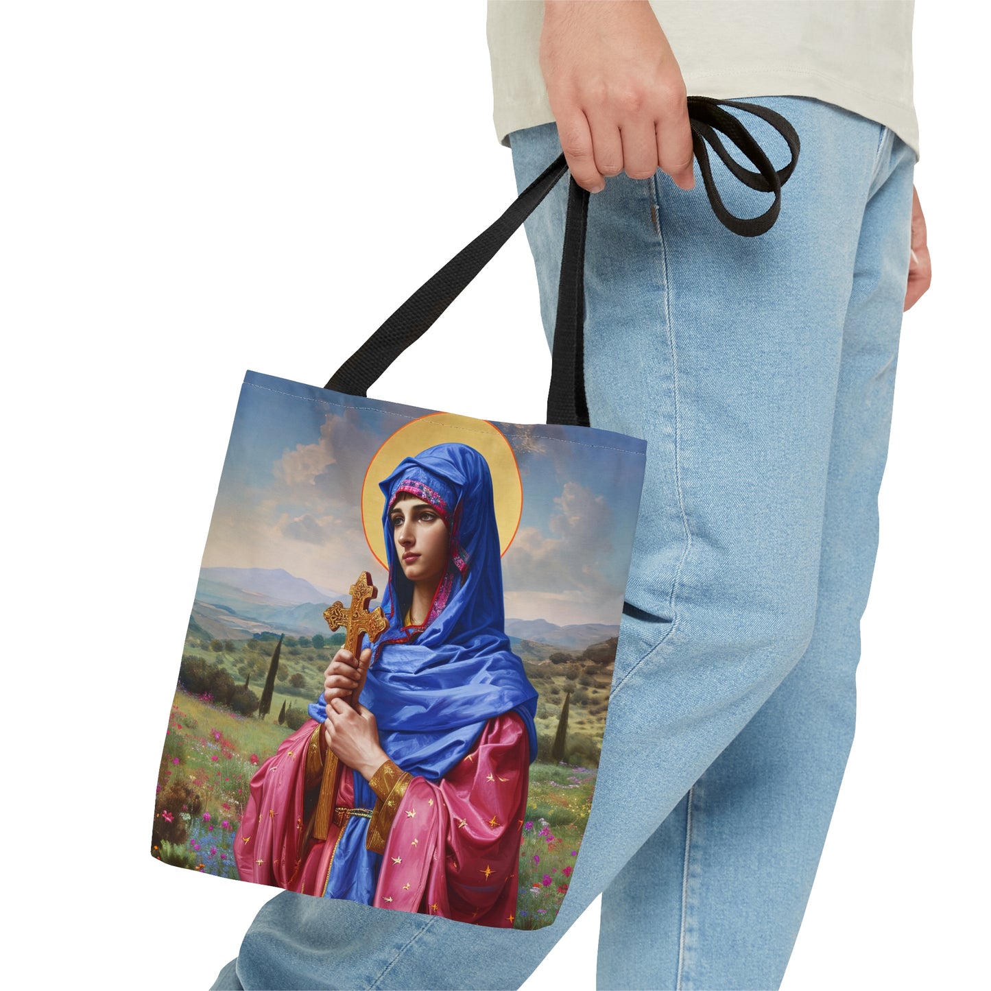 Saint Anysia of Salonika Tote Bag - Large Medium Small Faith Art Bag - Re usable Tote Purse - Double Sided - Catholic Art Bag