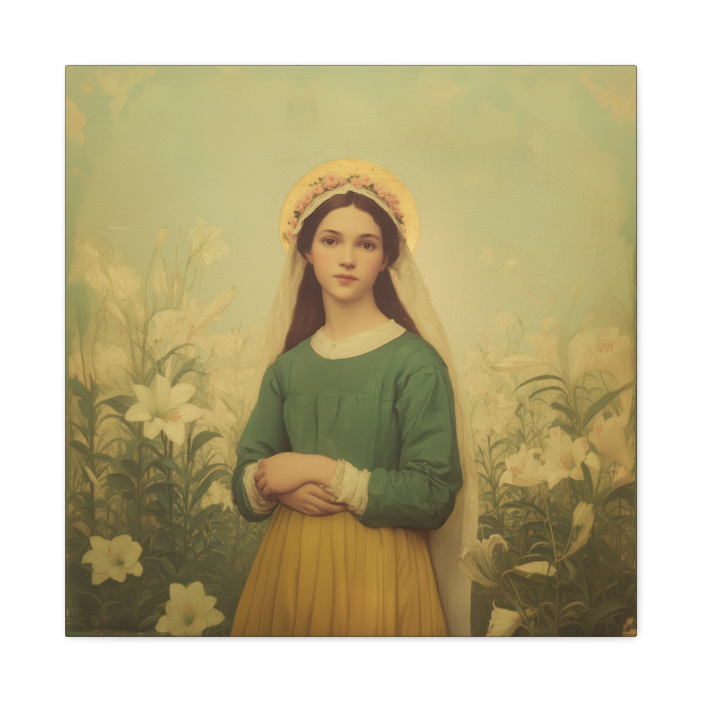 Saint Maria Goretti - Museum Wrapped Canvas - Sanctified Souls Print - Religious Art for your Home - Catholic Patron Saint Art