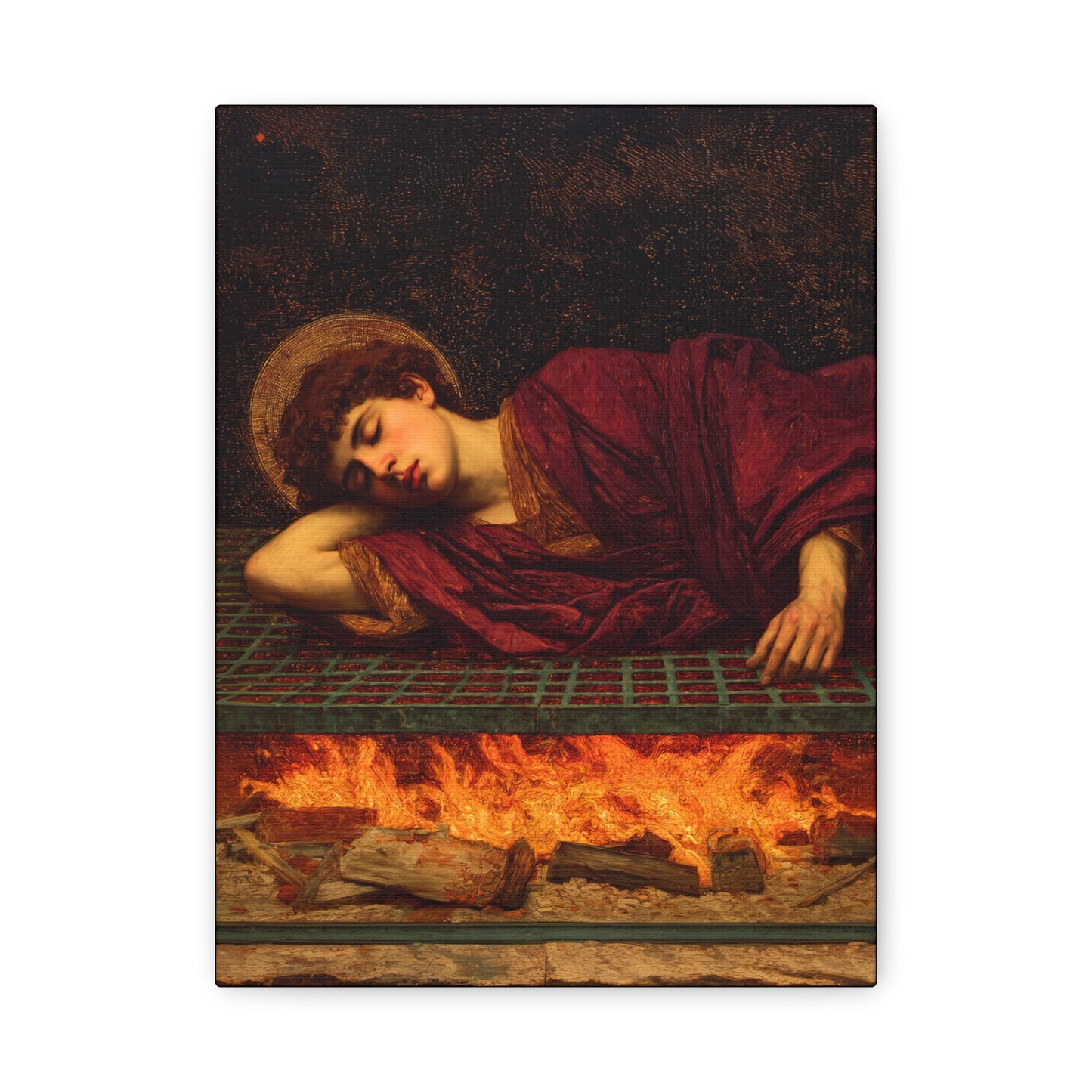 Saint Lawrence - Museum Wrapped Canvas - Sanctified Souls Print - Religious Art for your Home - Catholic Patron Saint Art