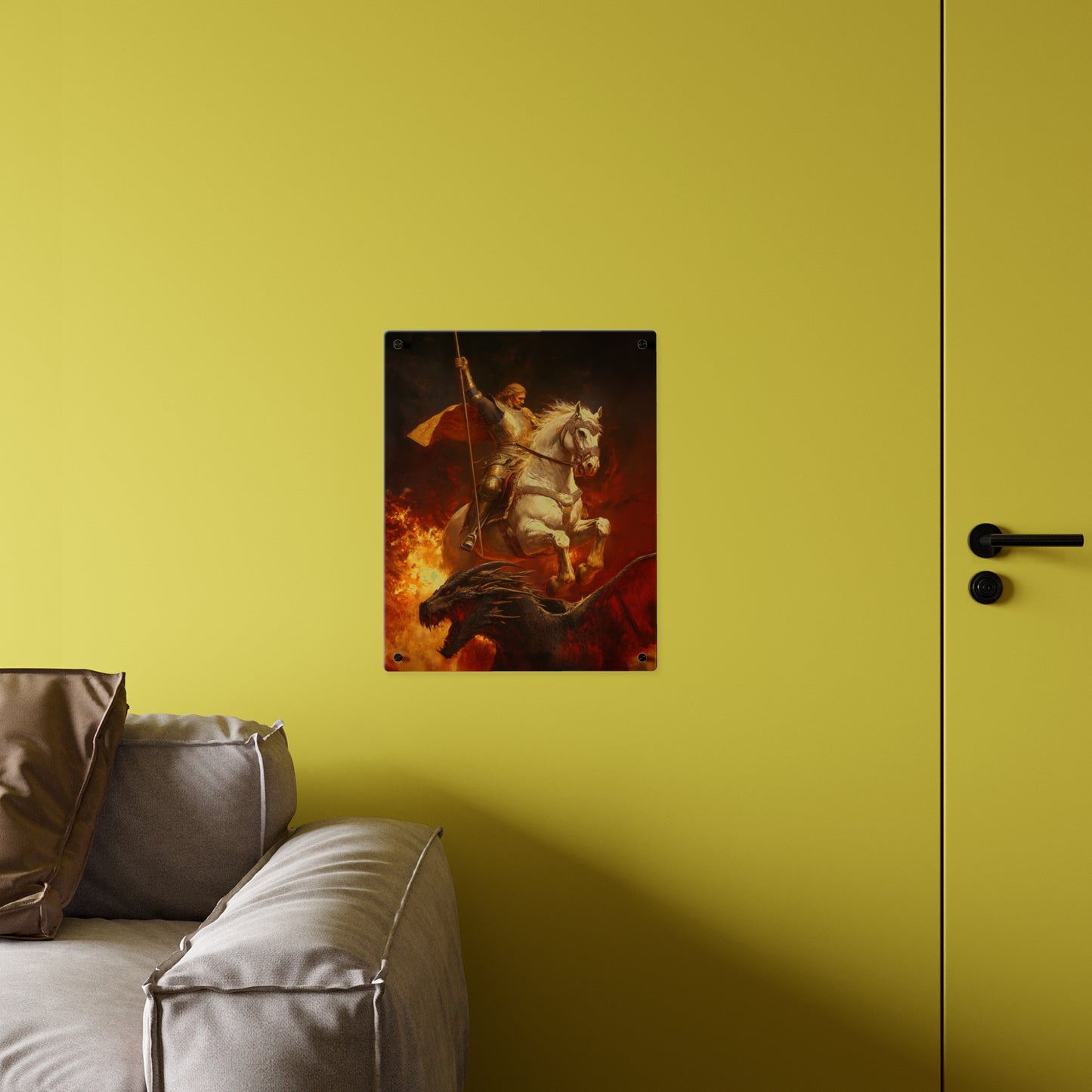 Saint George Wall Art Panel - Ready to Hang Acrylic Print - Catholic Saint Art - Patron Saint Print - No Frame needed