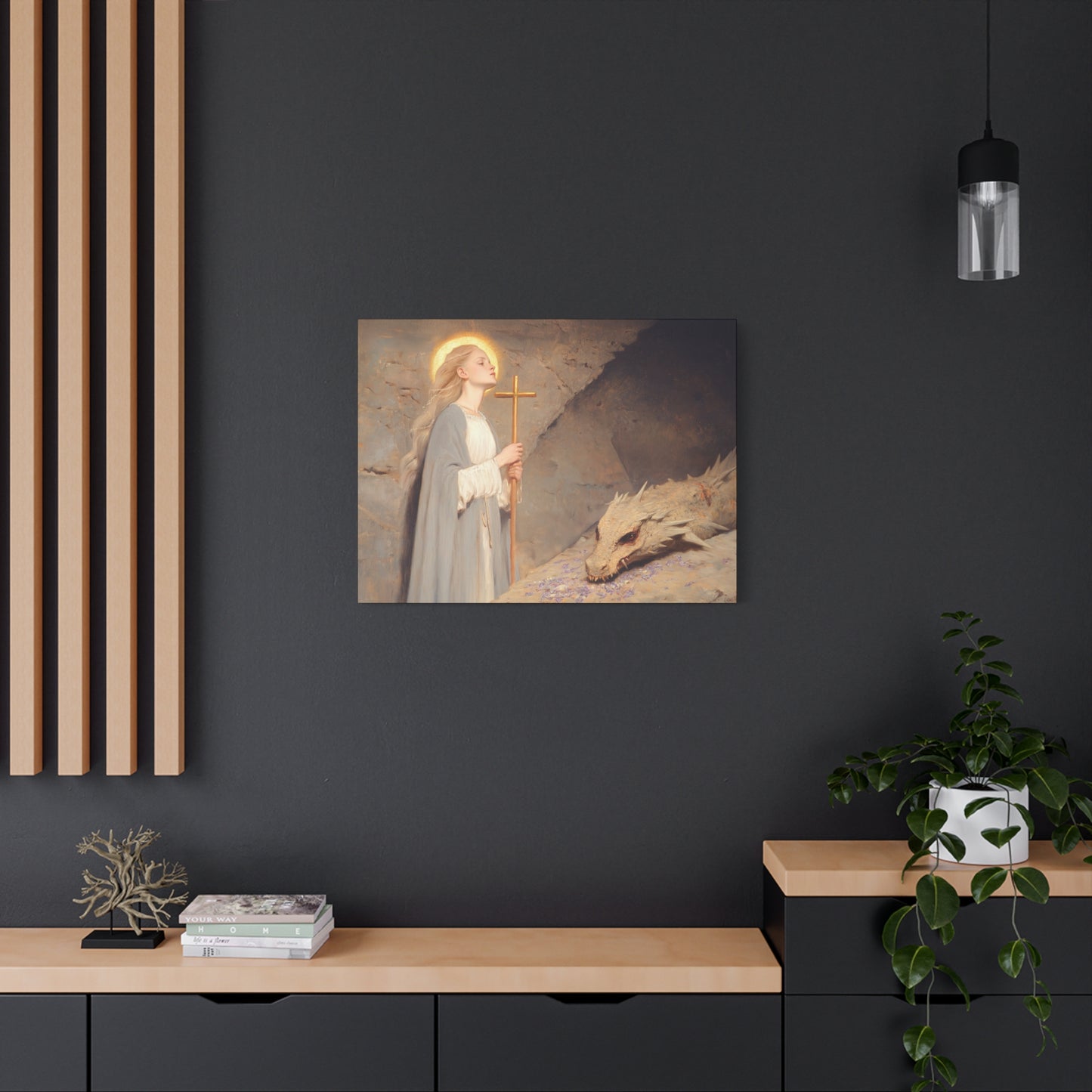 Saint Margaret of Antioch - Museum Wrapped Canvas - Sanctified Souls Print - Religious Art for your Home - Catholic Patron Saint Art
