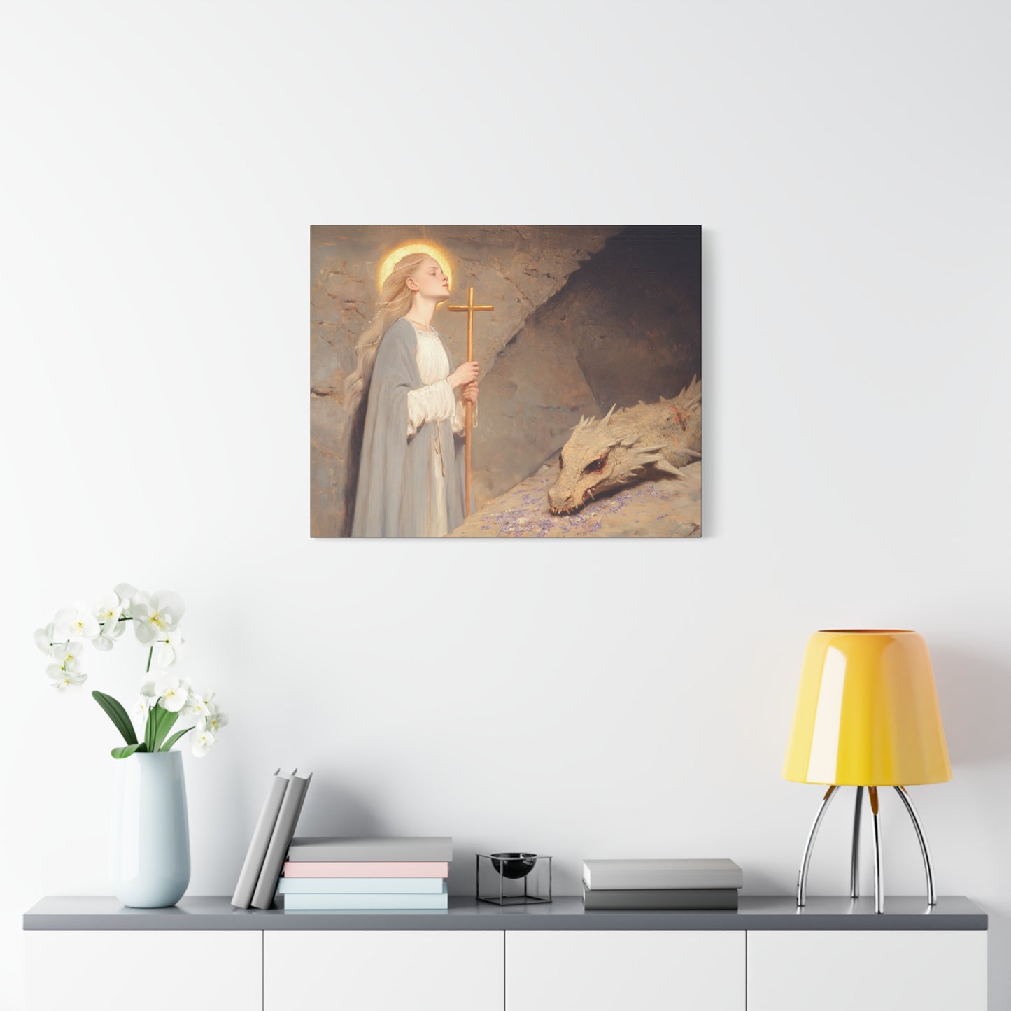Saint Margaret of Antioch - Museum Wrapped Canvas - Sanctified Souls Print - Religious Art for your Home - Catholic Patron Saint Art
