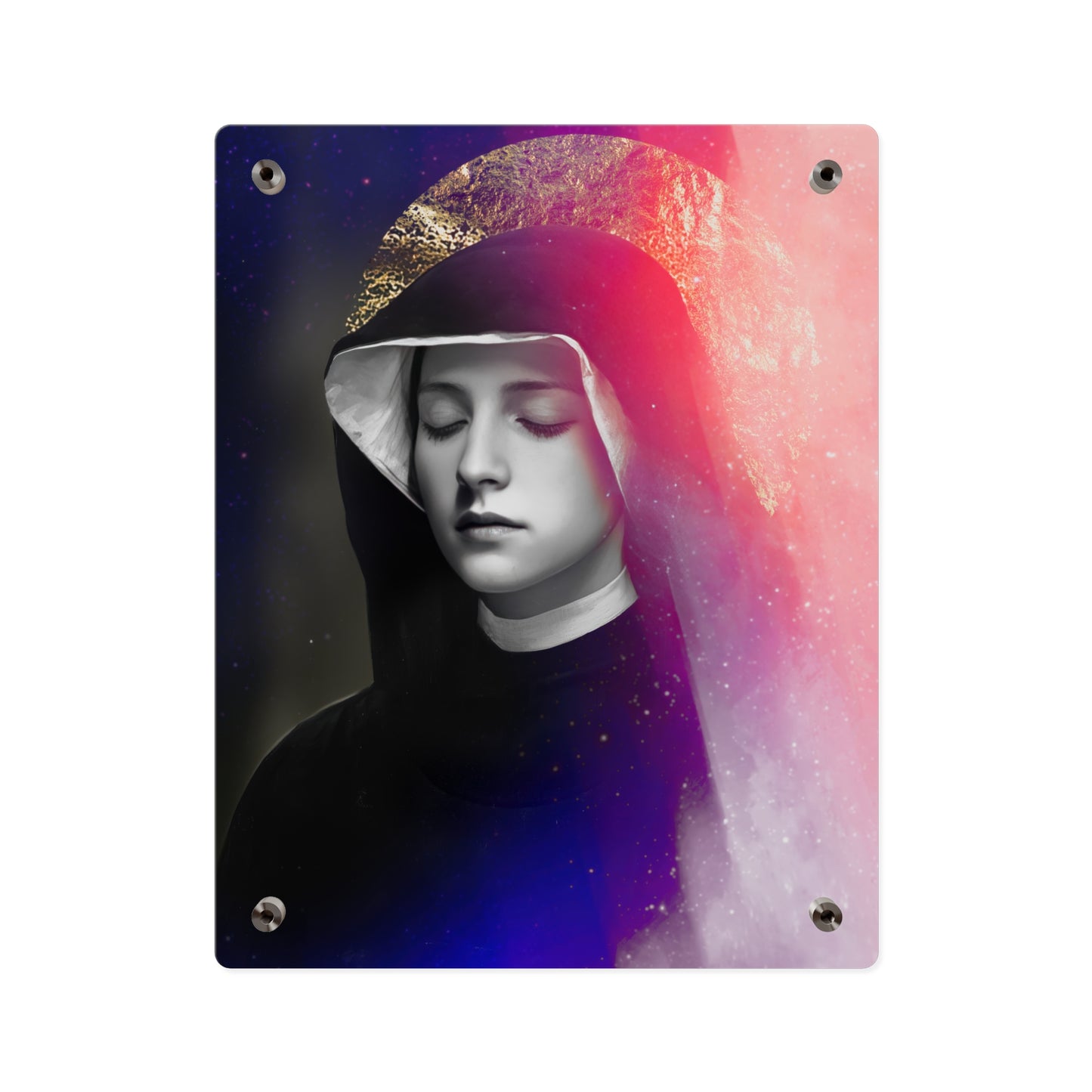 Saint Faustina Kowalska Wall Art Panel - Ready to Hang Acrylic Print - Catholic Saint Art - Patron Saint Print - No Frame needed