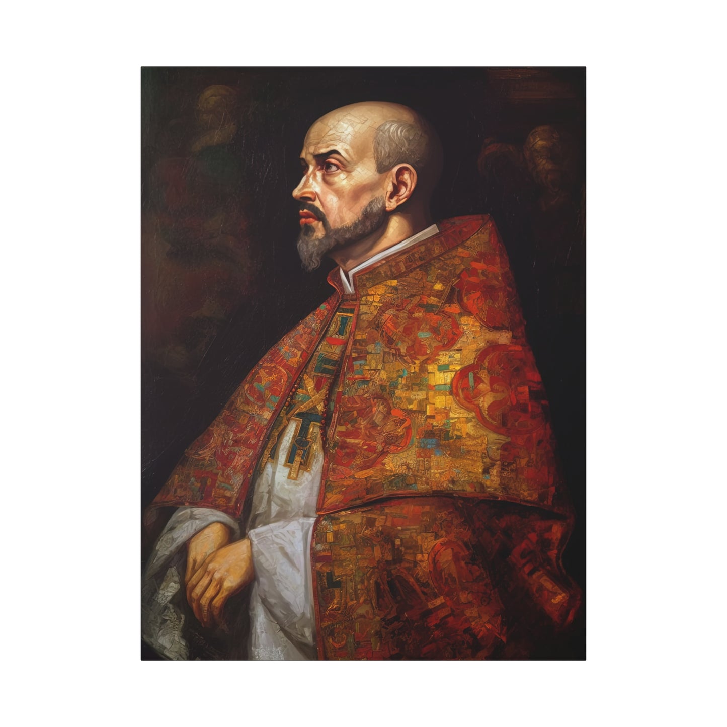 Saint Ignatius of Loyola Canvas Print - Multiple Sizes - Catholic Home art - Museum Wrapped Canvas - Sanctified Souls Print