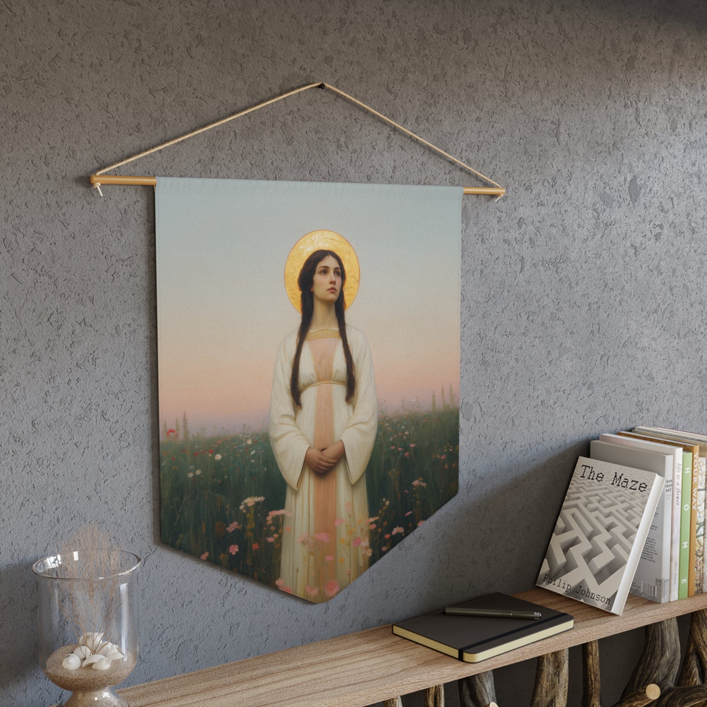 Saint Sabina Pennant / Banner / Wall Hanging - Prayer room art - 18" x 21" - Catholic - Large Banner