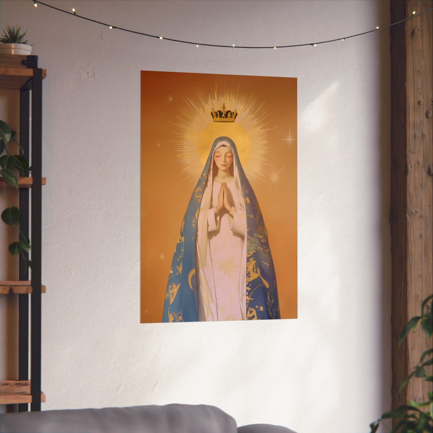 Eternal Glory : Mary's Coronation in Heaven - Sanctified Souls Print - Multiple Sizes - Premium Posters - Catholic Art - Christian