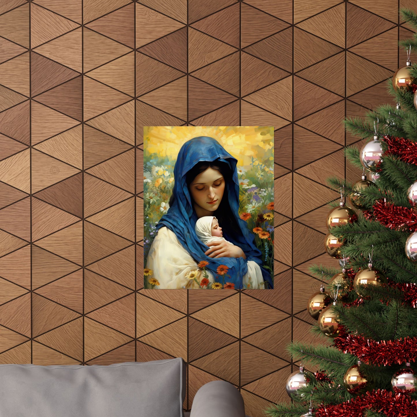 Graceful Maternity : The Virgin Mary and the Infant Savior - Sanctified Souls Print - Multiple Sizes - Premium Matte Vertical Posters