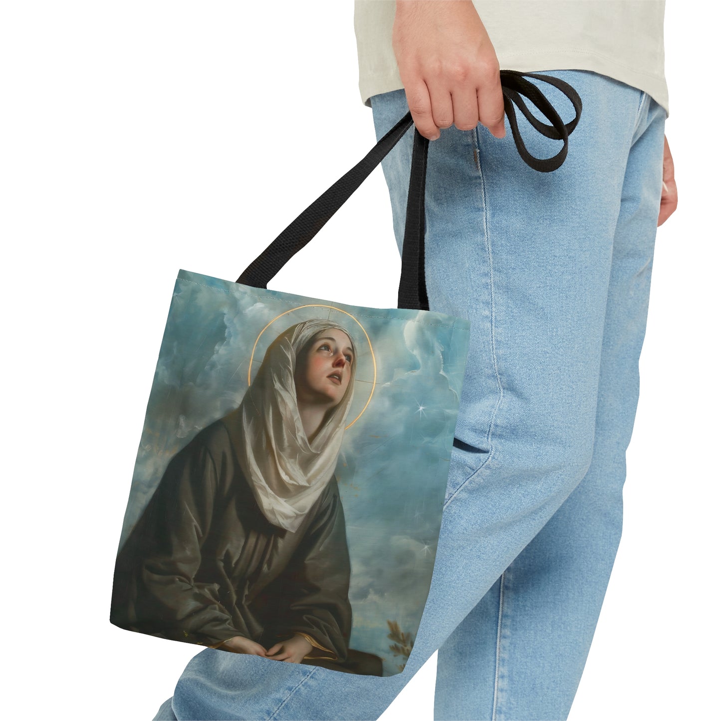 Saint Margaret of Cortona Tote Bag - Purse - Three sizes - Faith Art Bag - Catholic faith inspired carry-all purse - Double Sided