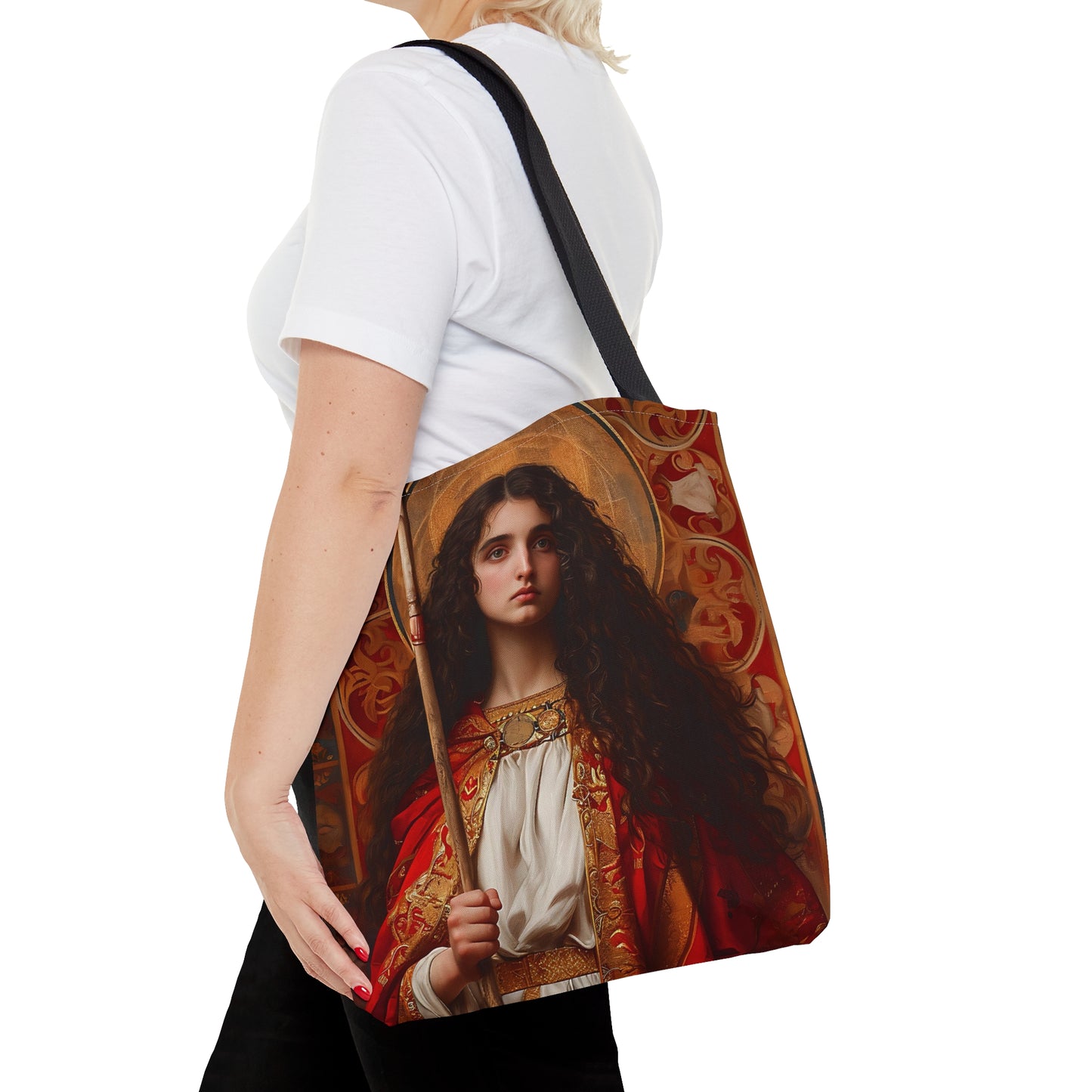 Saint Adela of Normandy Tote Bag - Large Medium Small Faith Art Bag - Re usable Tote Purse - Double Sided - Catholic Art Bag