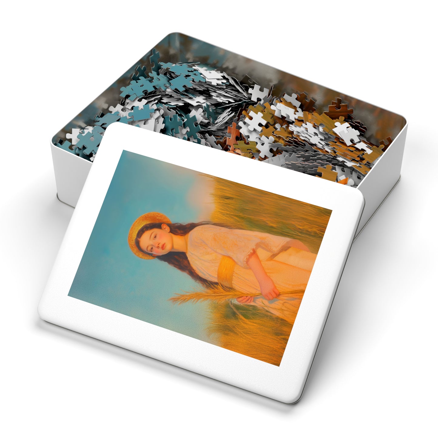 Saint Faith - Puzzle and Tin - Religious Jigsaw Puzzle (30, 110, 252, 500,1000) - Gift Catholic Families - Martyr of the Church