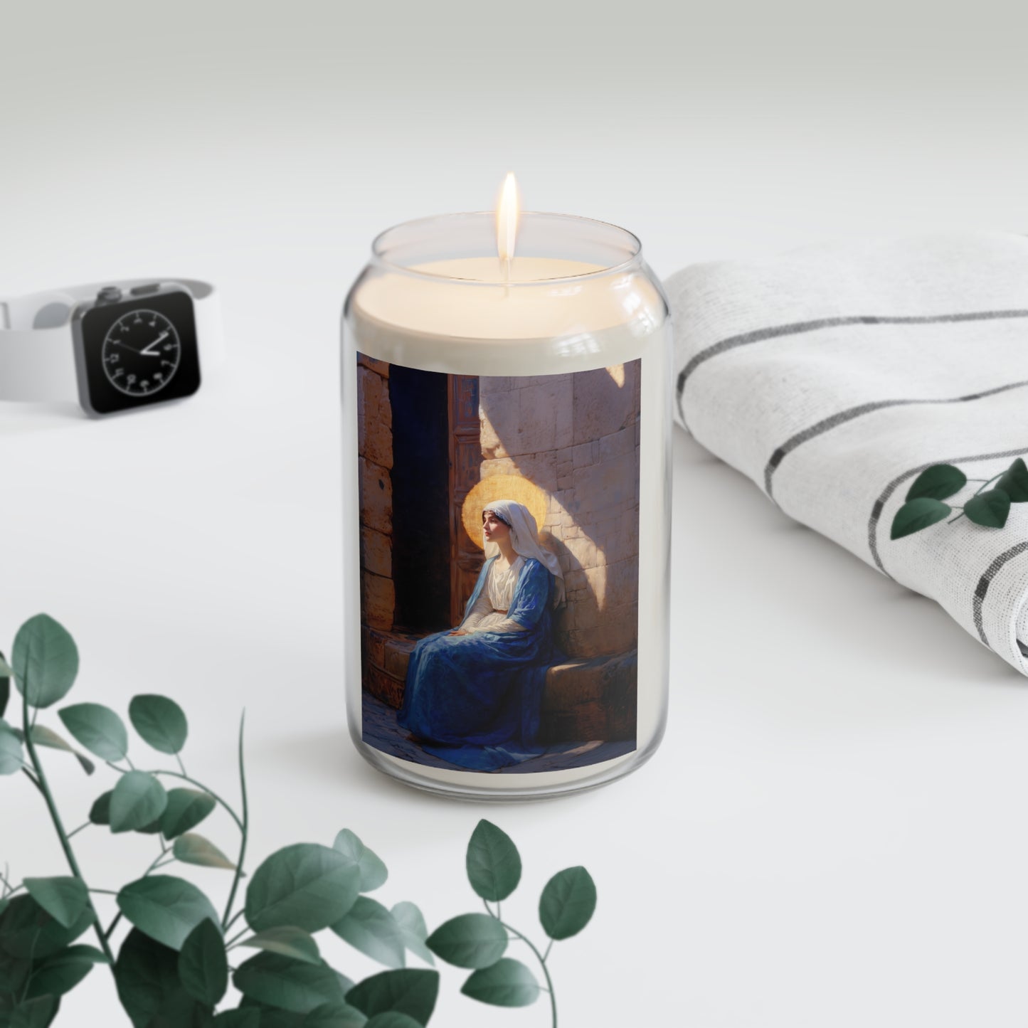The Quiet Fiat That Split the Darkness, Mary's Yes - Scented Prayer Candle, 13.75oz - Tall Size - Religious Prayer Candle - Catholic Saint