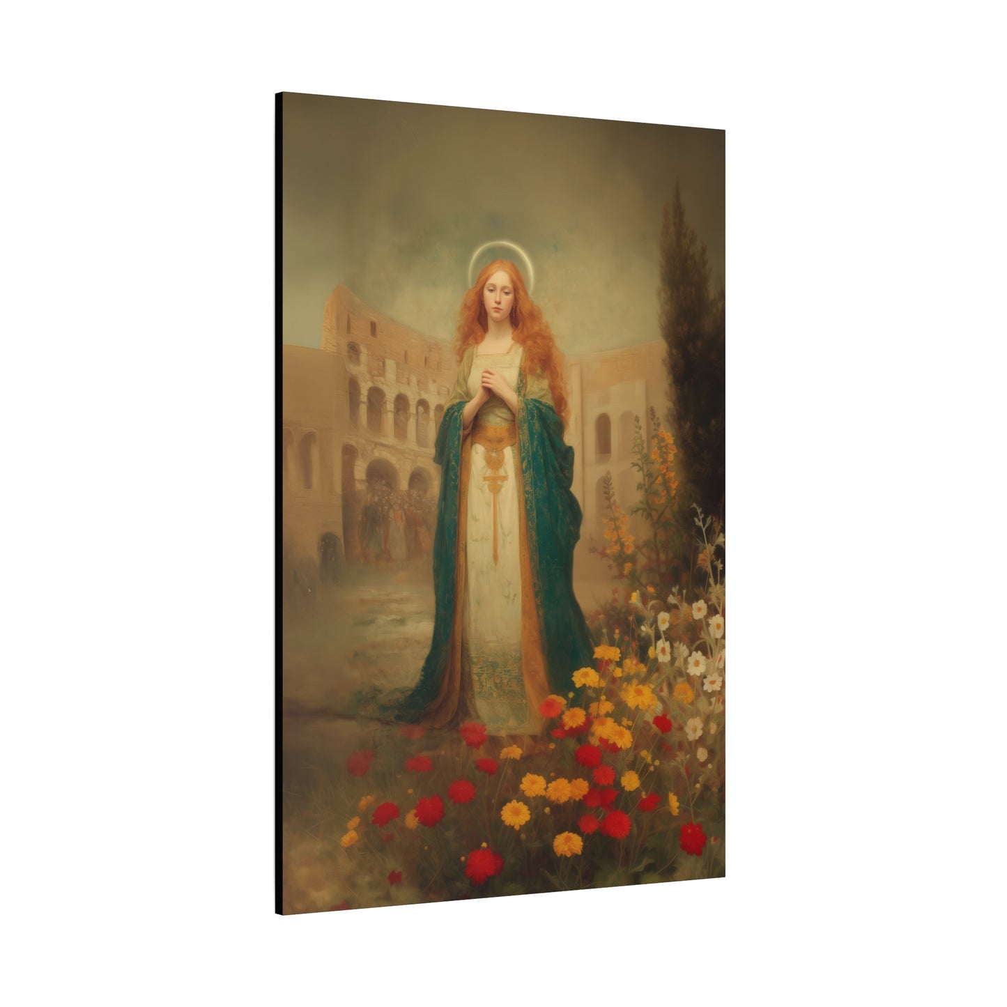 Saint Justina - Multiple Sizes - Catholic Home art - Museum Wrapped Canvas - Sanctified Souls Print - Catholic Martyr Art