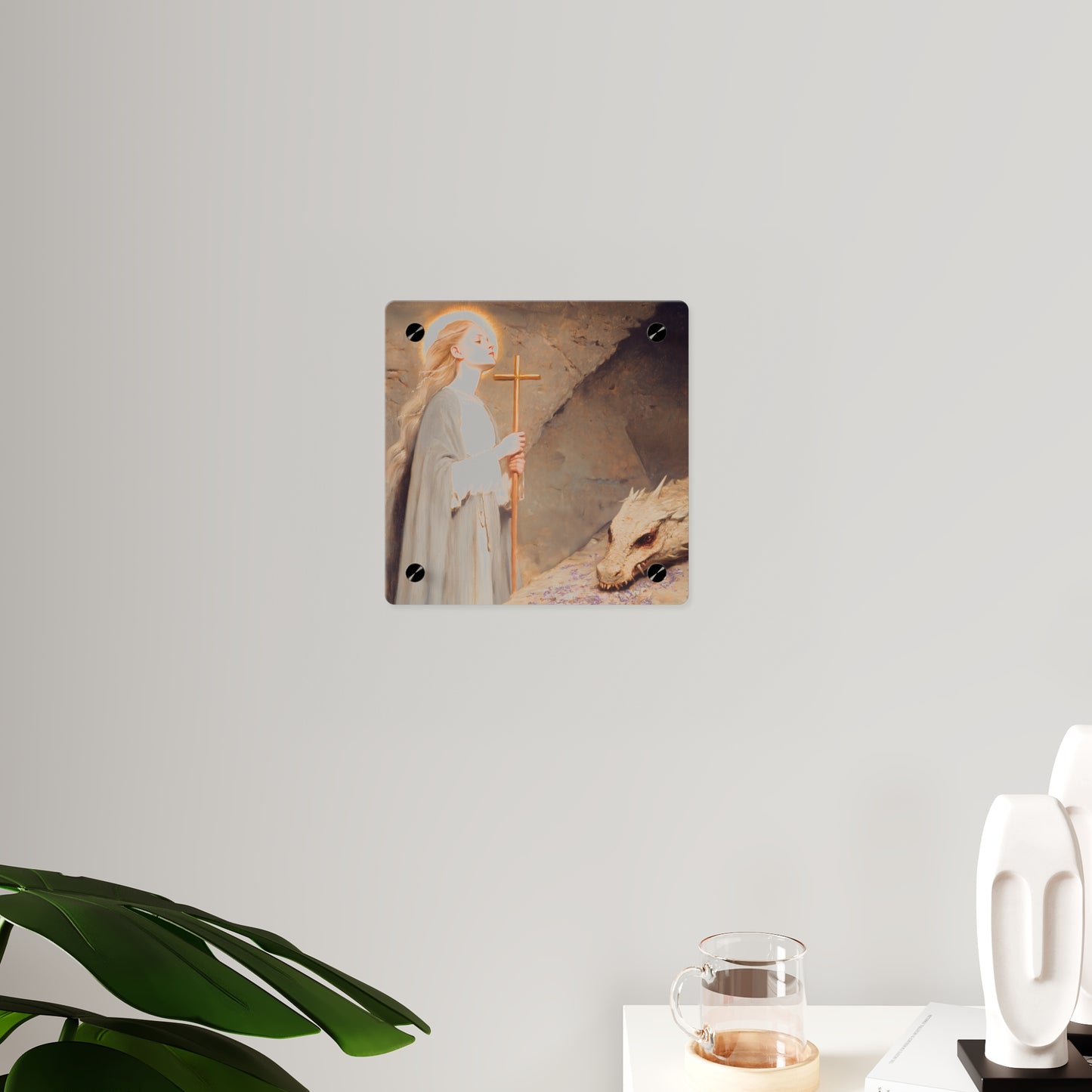Saint Margaret of Antioch Wall Art Panel - Ready to Hang Acrylic Print - Catholic Saint Art - Patron Saint Print - No Frame needed
