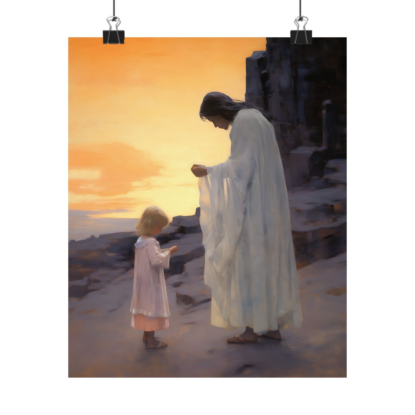 Luminous Love Print - Sanctified Souls Print - Multiple Sizes - Premium Matte Poster - Mother's Print - Art for Nursery - mother and child